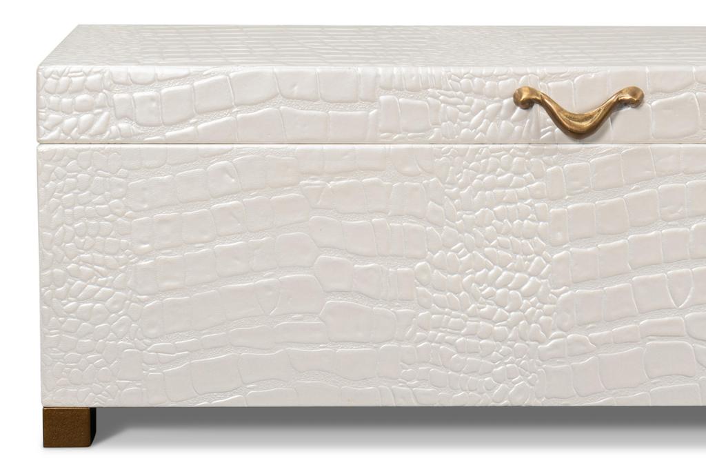 Lyle Ivory Leather Box - Ornate Home