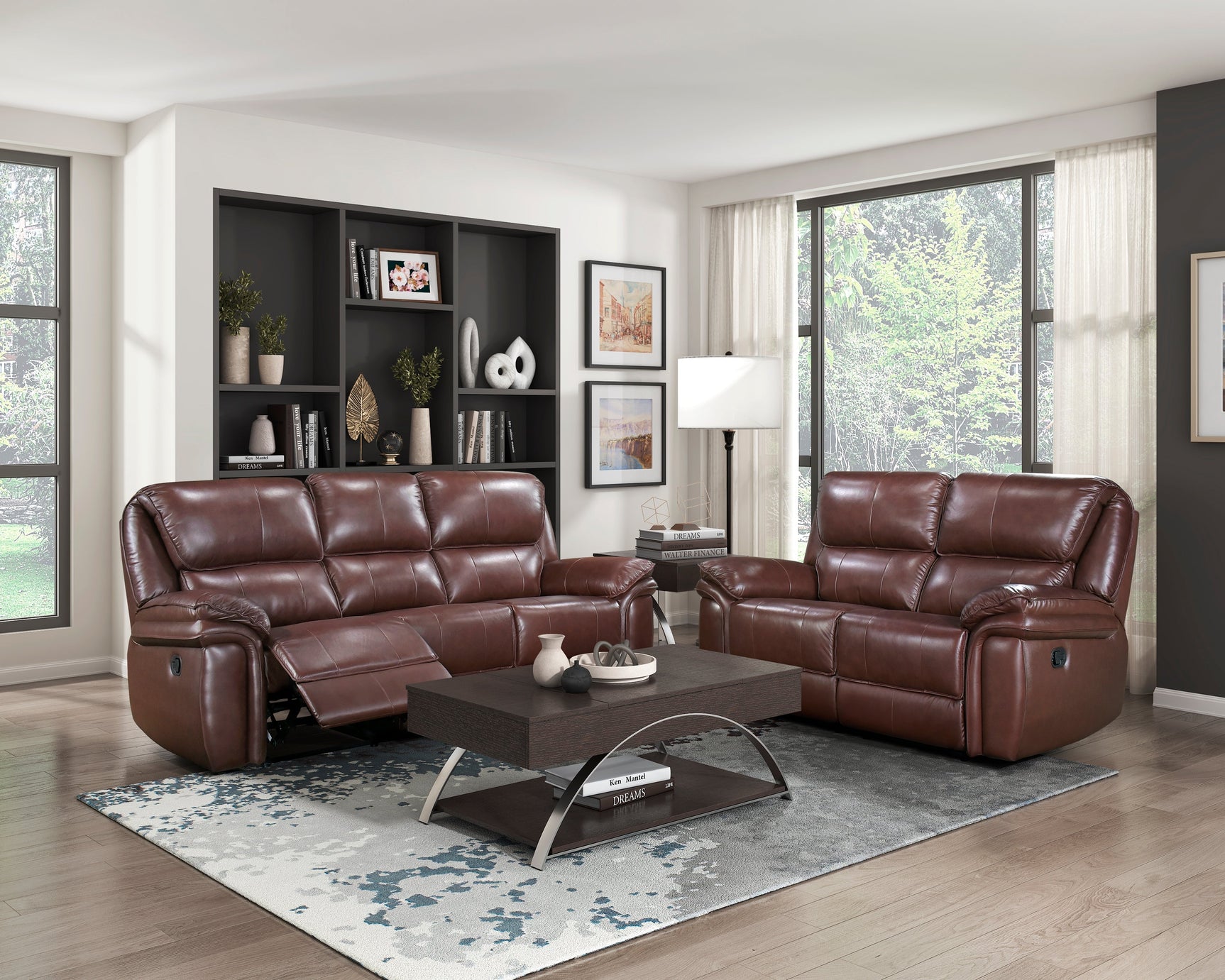 Lyman Brown Double Reclining Loveseat - Ornate Home