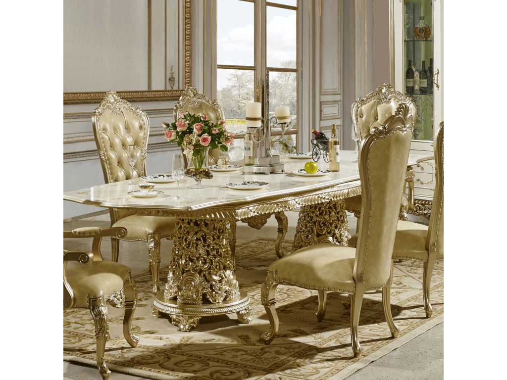 Lymington Gold Rectangle Dining Table / HD-1812 - Ornate Home