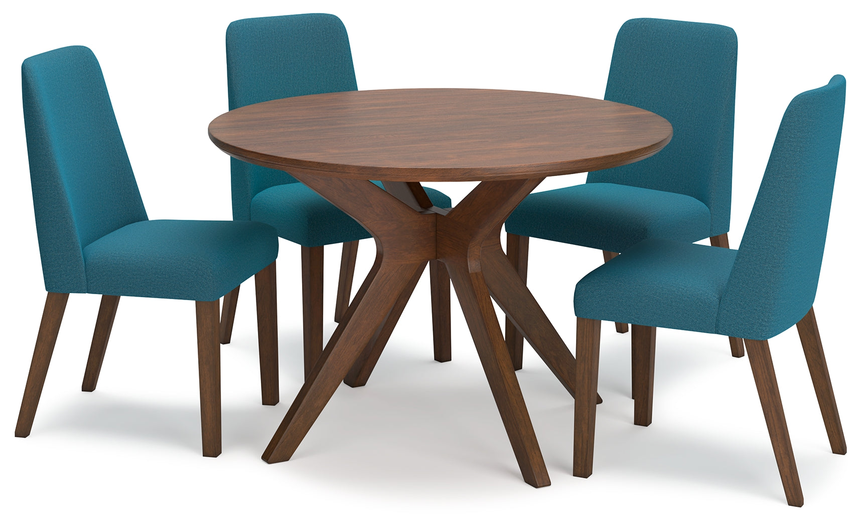 Lyncott Blue/Brown Dining Table and 4 Chairs - Ornate Home