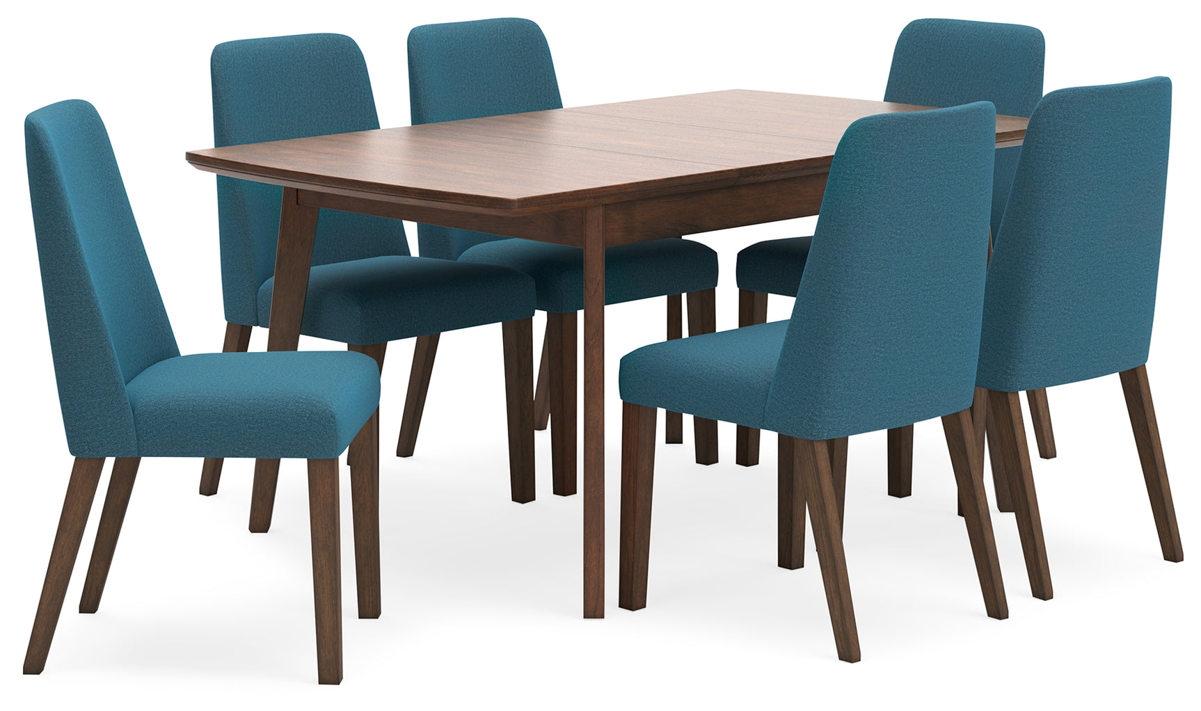 Lyncott Blue/Brown Extension Dining Table w/ 6 Chairs (Online Special Price) - Ornate Home