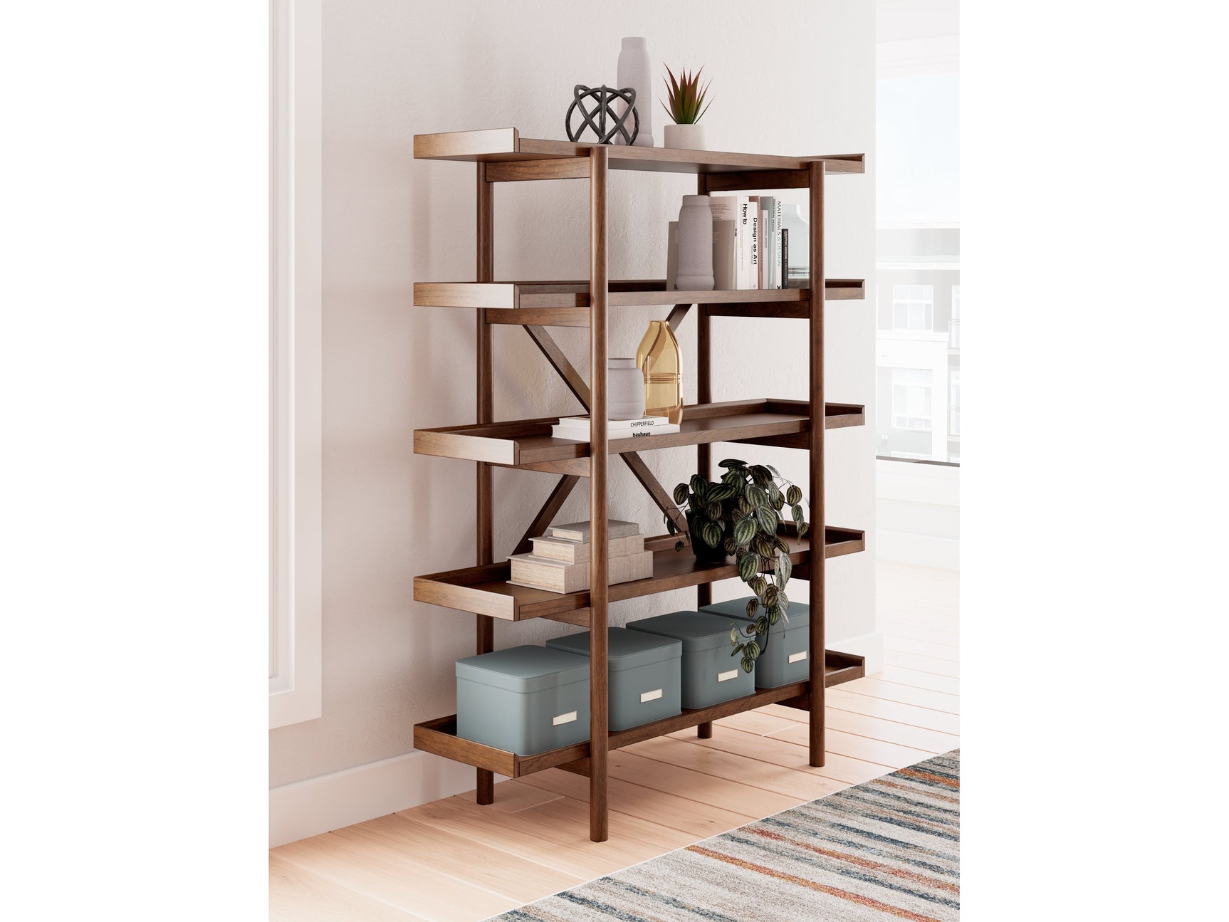 Lyncott Brown 70" Bookcase (Online Special Price) - Ornate Home