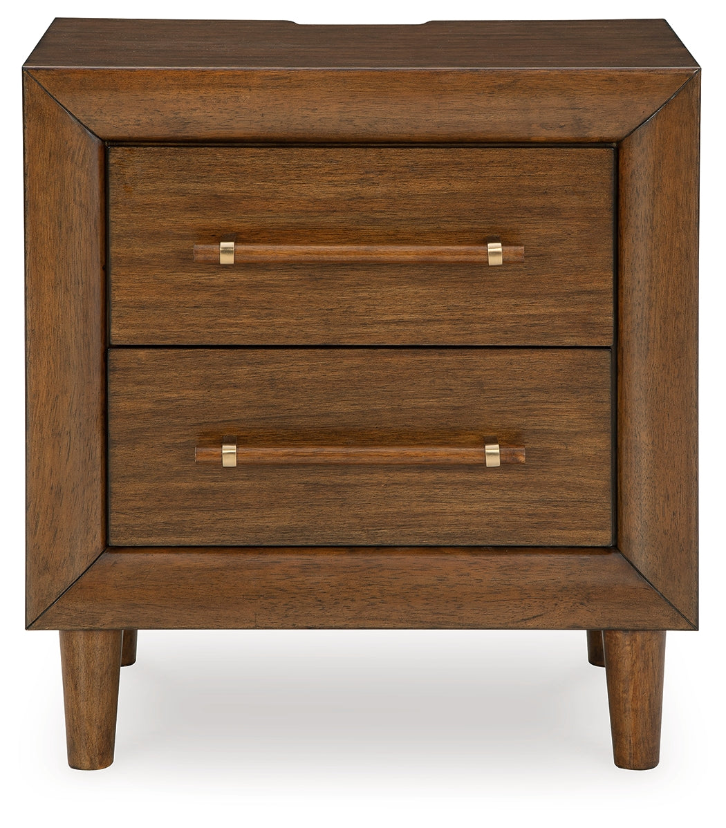 Lyncott Brown Queen Upholstered Bed, Dresser, Mirror and 2 Nightstands (Online Special Price) - Ornate Home