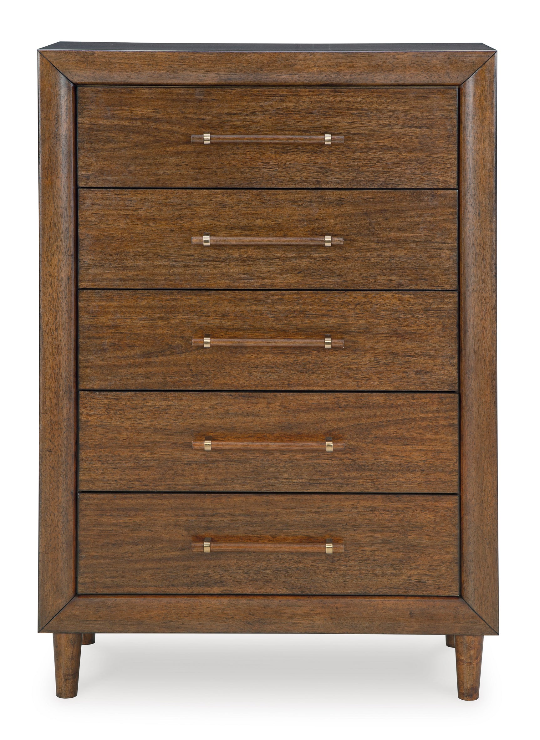 Lyncott Brown Queen Upholstered Bed with Mirrored Dresser and Chest - Ornate Home