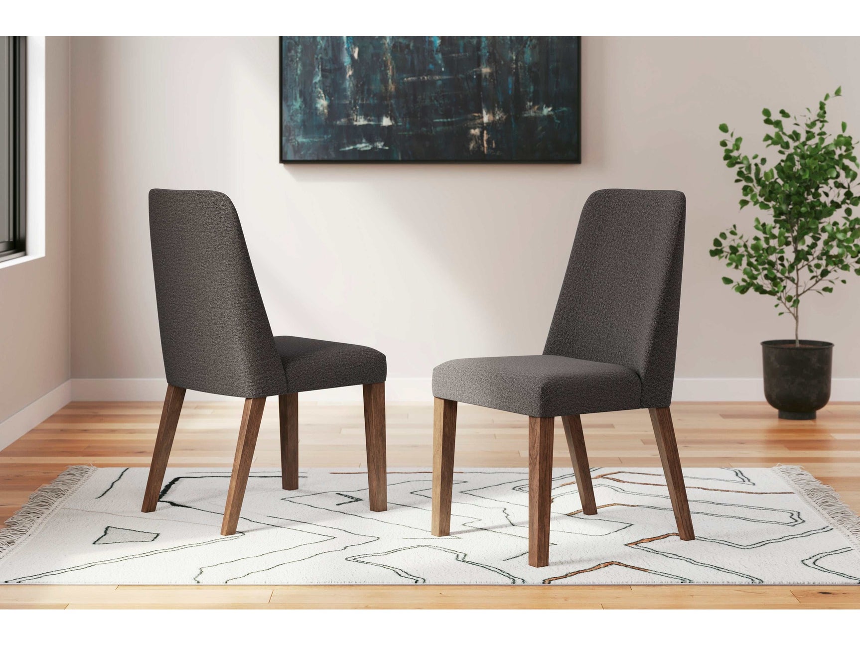 Lyncott Charcoal & Brown Dining Chair (Set of 2) - Ornate Home