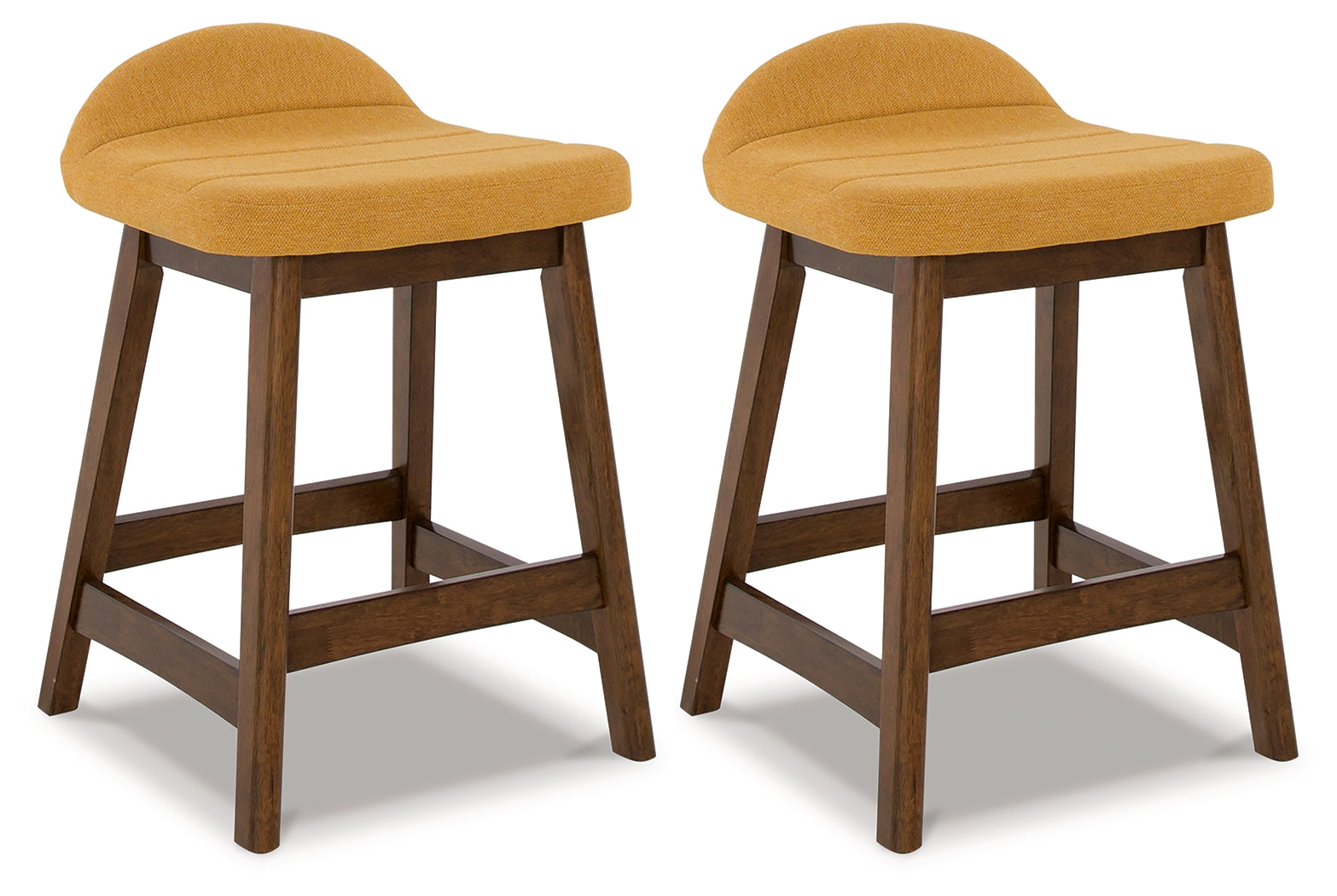 Lyncott Mustard/Brown Counter Height Bar Stool (Set of 2) (Online Special Price) - Ornate Home