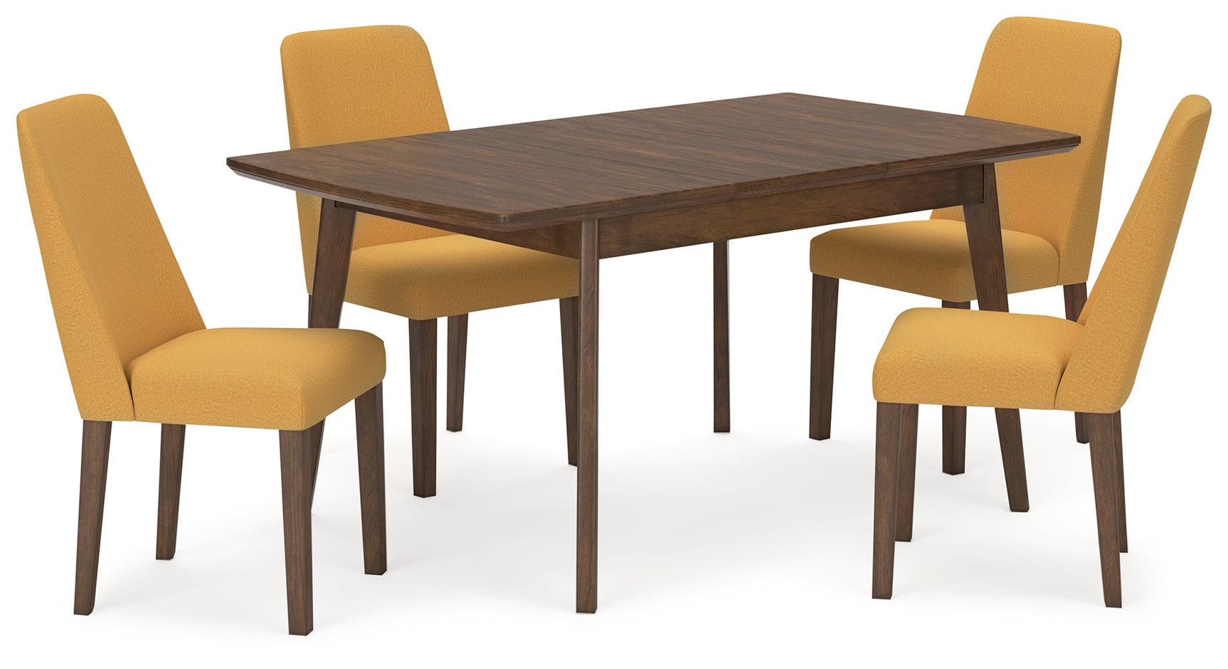 Lyncott Mustard/Brown Dining Table w/ 4 Chairs - Ornate Home