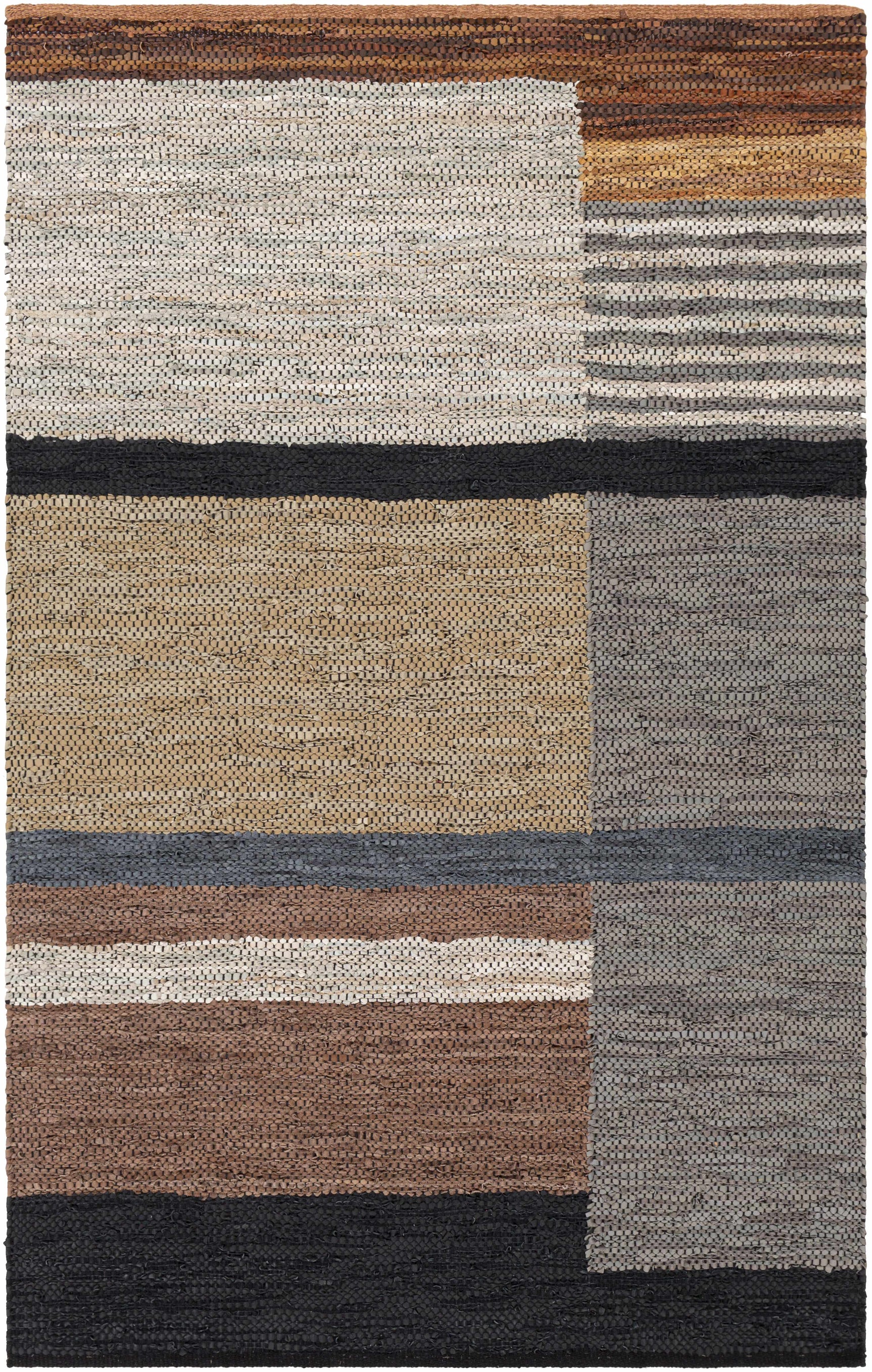 Lyndoch Leather Patchwork Rug - Ornate Home