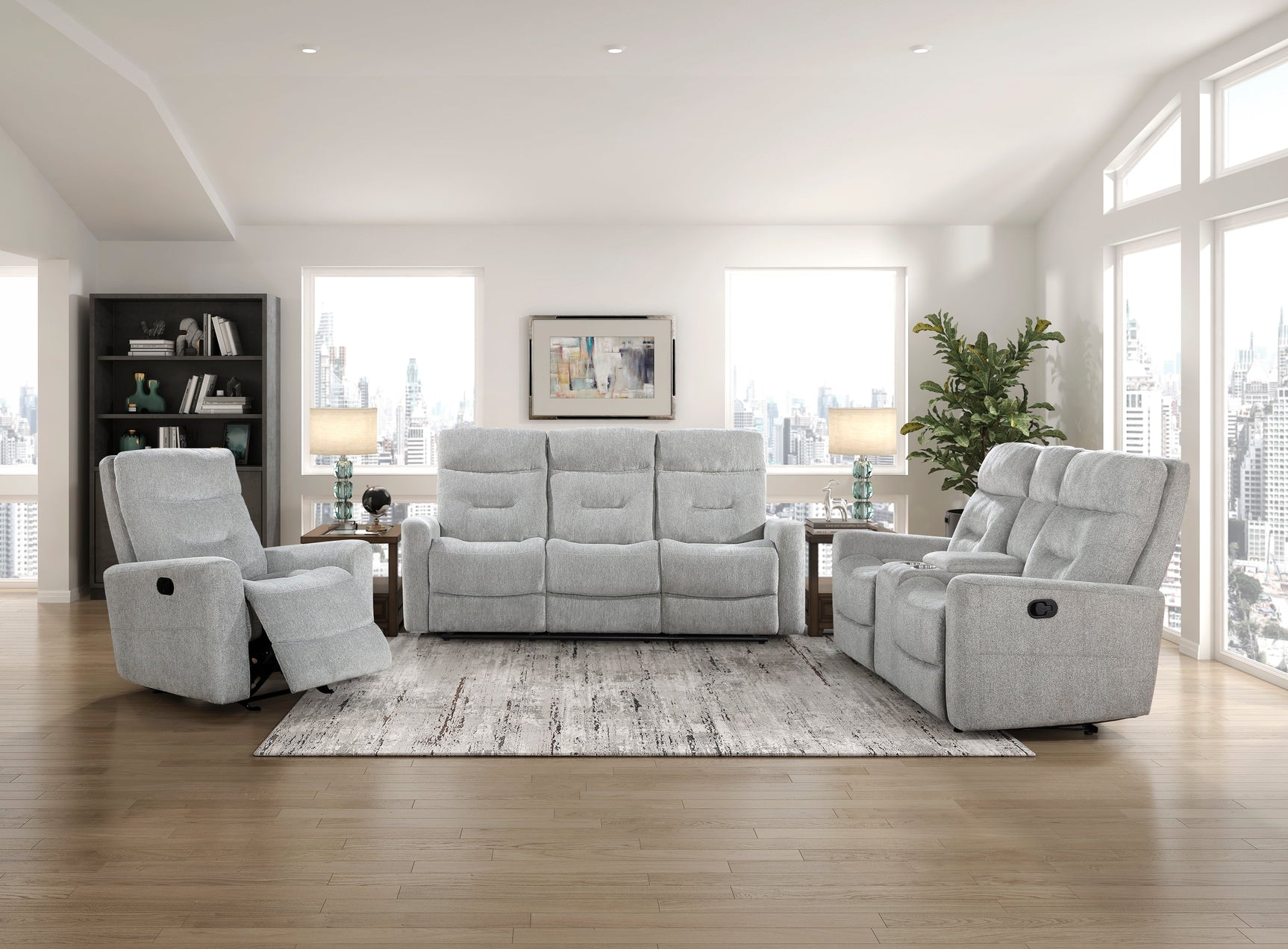 Lyndon Gray Glider Reclining Chair - Ornate Home