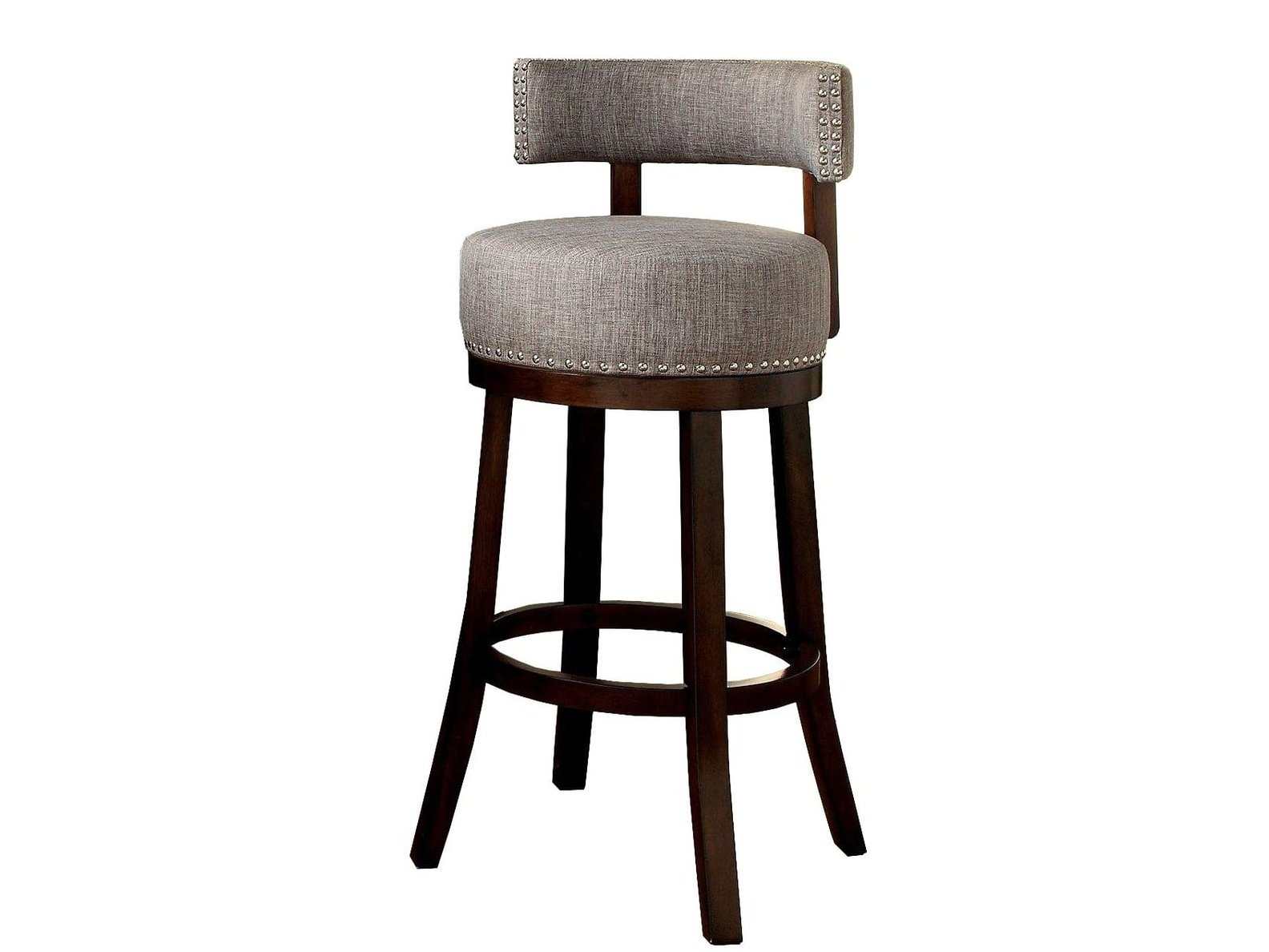 Lynsey Dark Oak/Light Gray Bar Stool (Set of 2) - Ornate Home