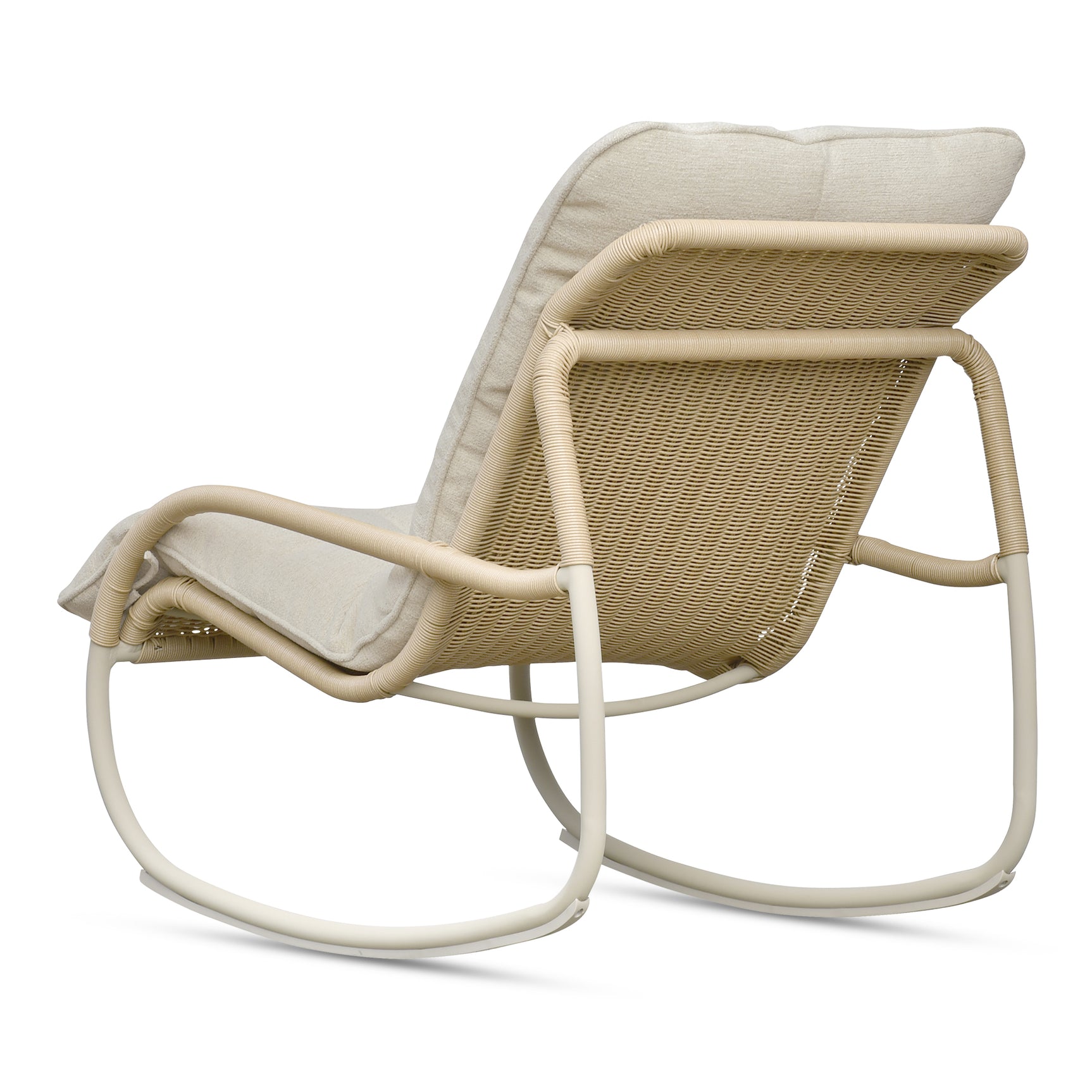 Lyra Beige Outdoor Rocking Chair - Ornate Home