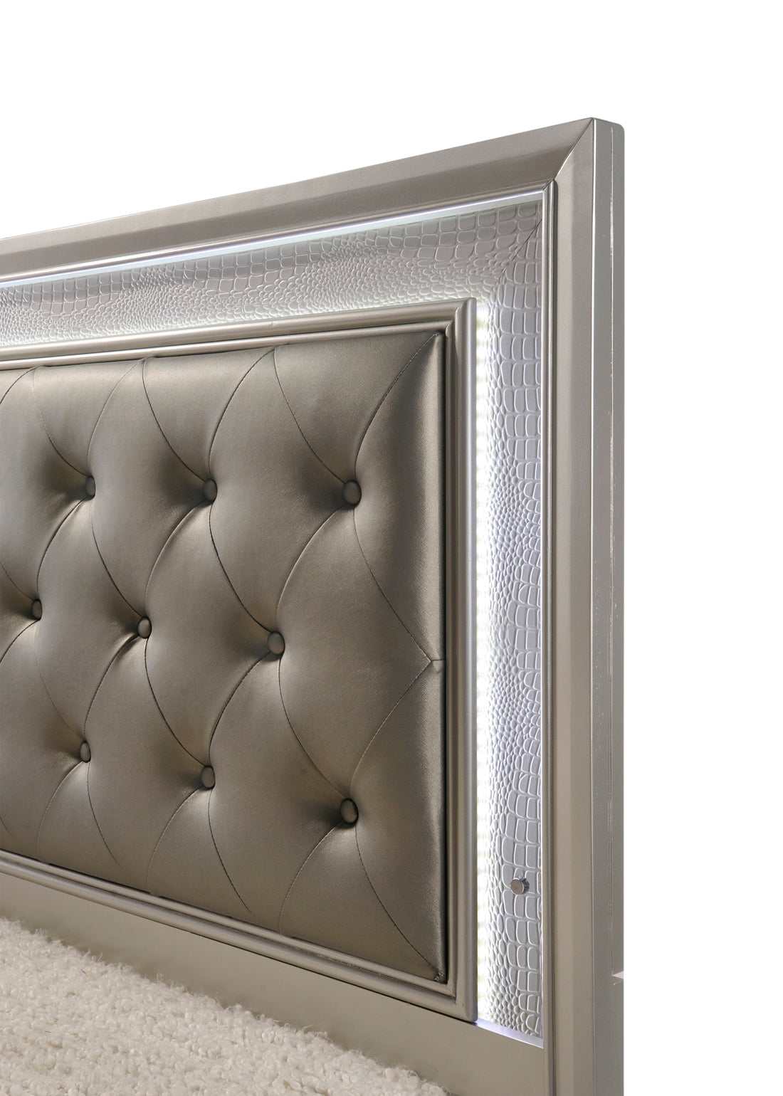 Lyssa Champagne King Panel Bed - Ornate Home