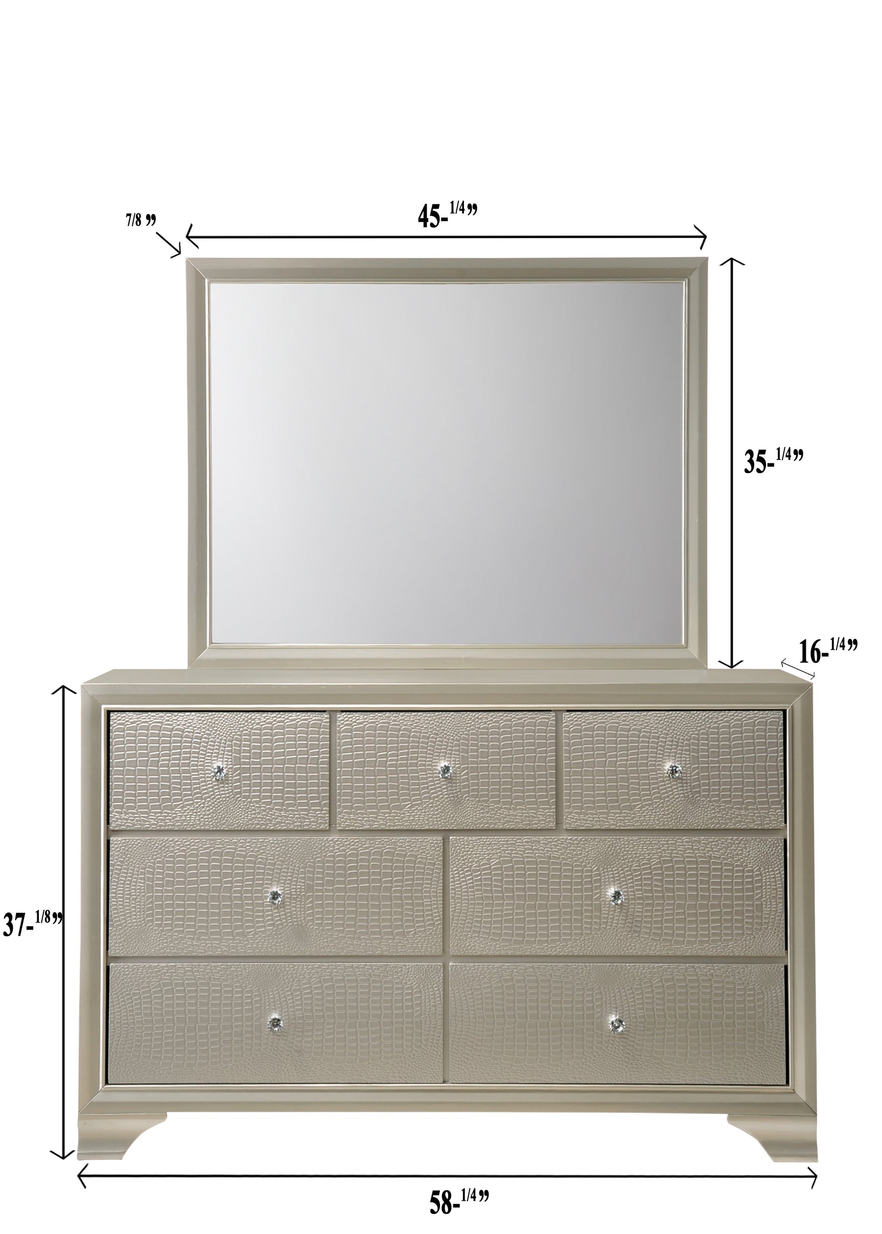 Lyssa Champagne LED Panel Youth Bedroom Set - Ornate Home