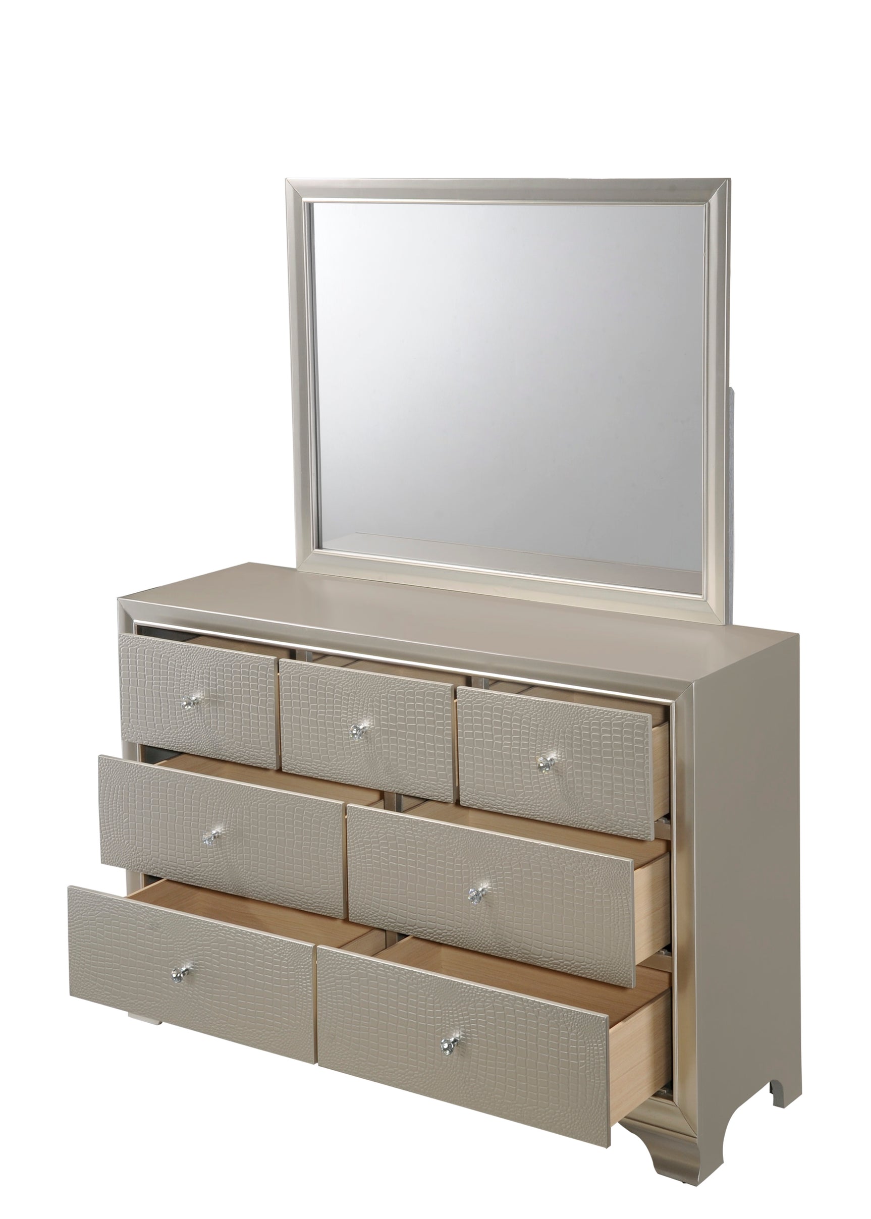 Lyssa Champagne LED Panel Bedroom Set - Ornate Home