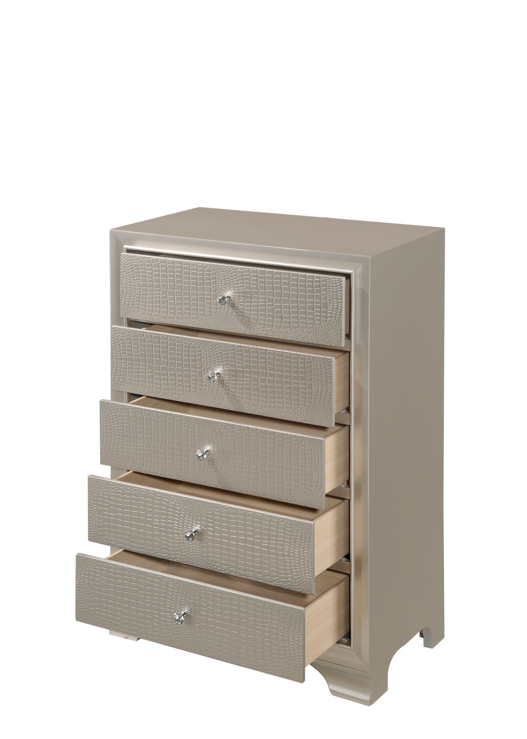 Lyssa Champagne LED Panel Bedroom Set - Ornate Home