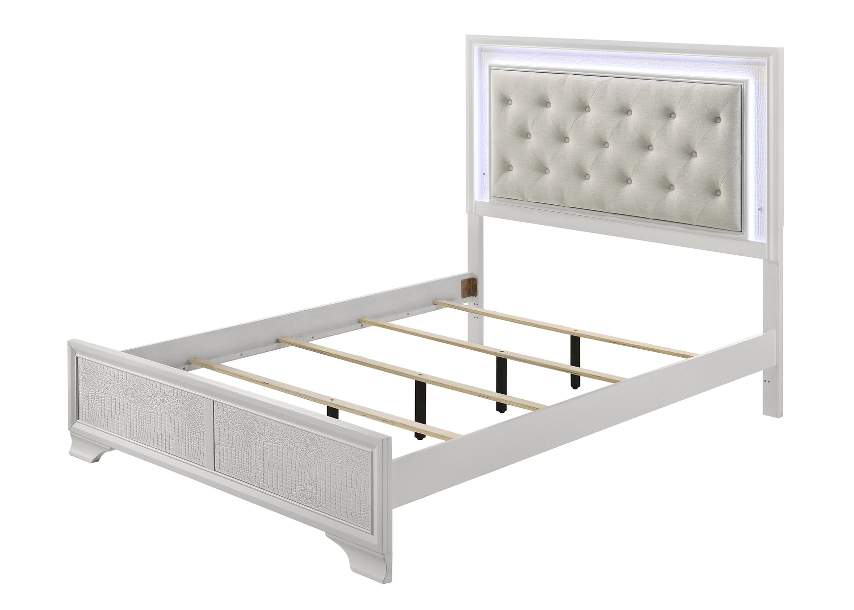 Lyssa Frost/Oat King LED Panel Bed - Ornate Home