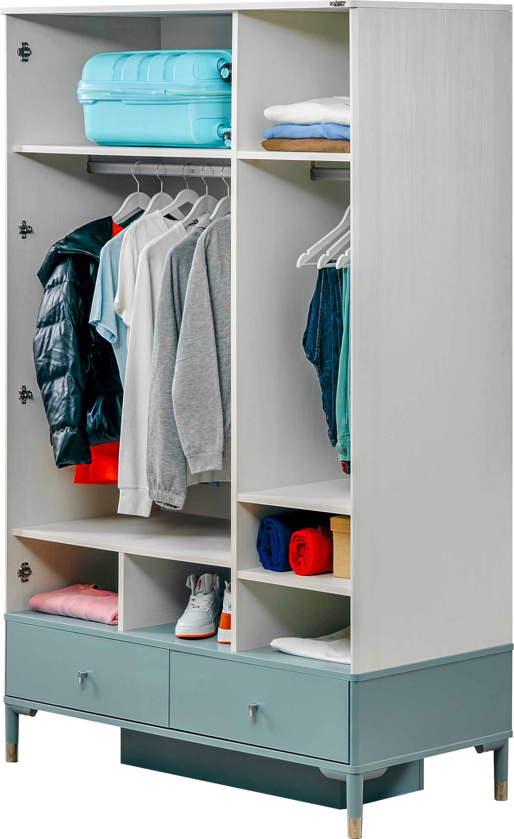 Marin Light Blue/White 3 Door Wardrobe
