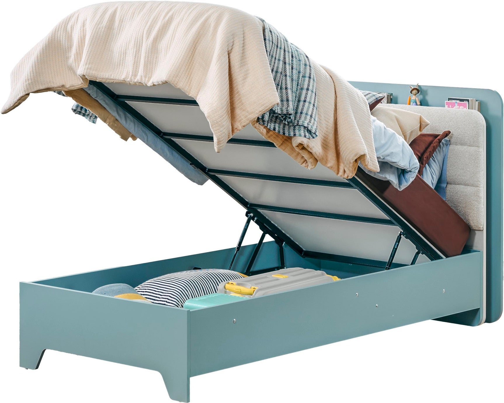 Marin Light Blue Twin Bed With Headboard