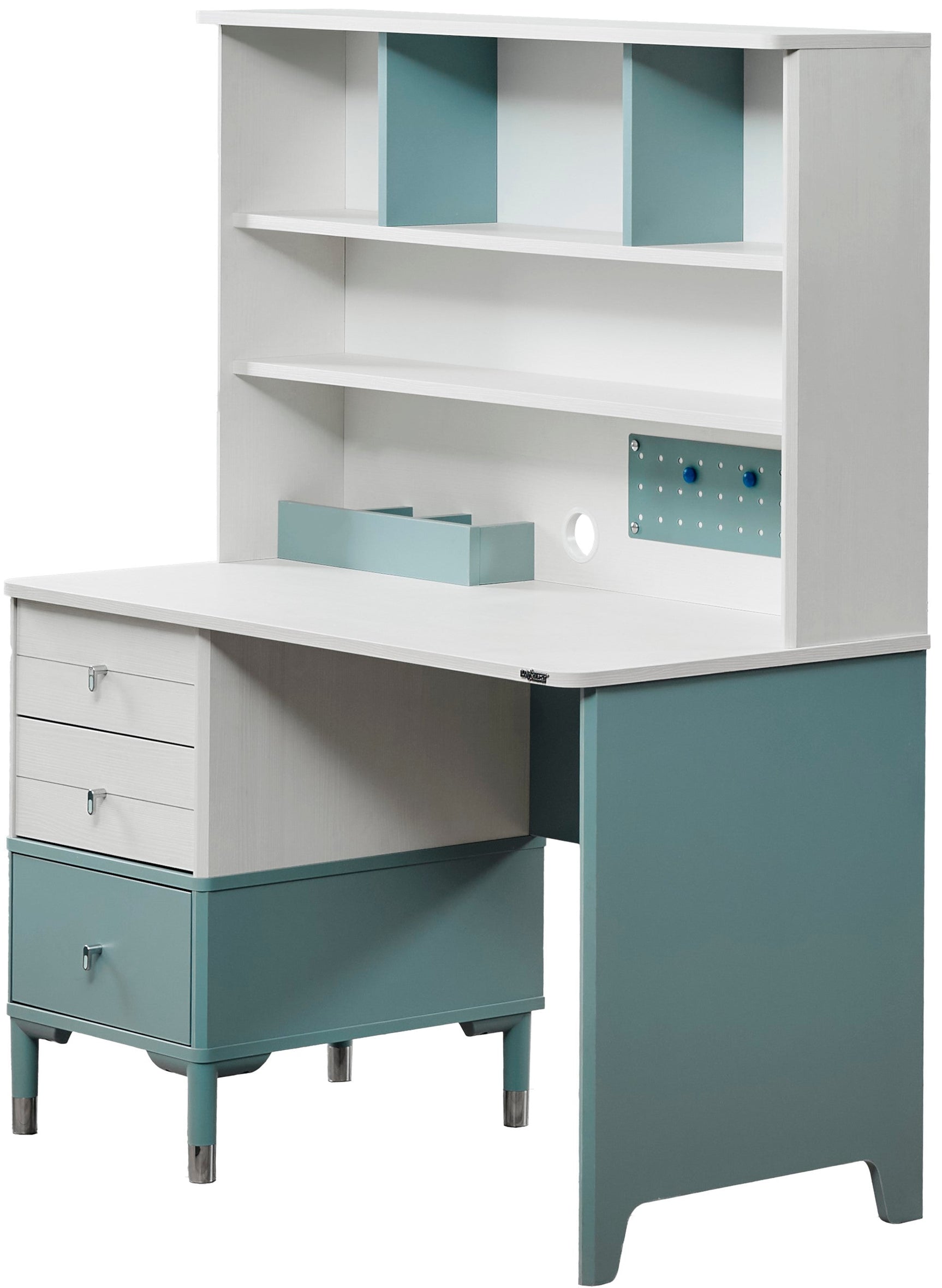 Marin Light Blue/White Study Desk With Top Module