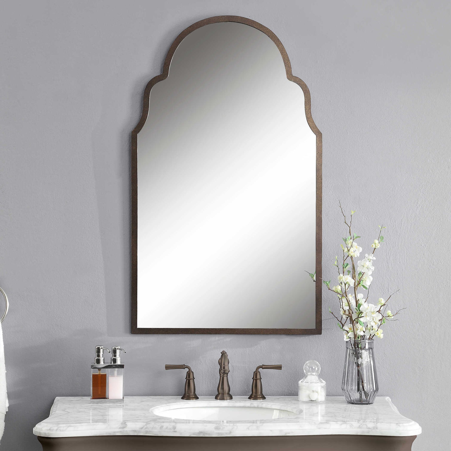 Brayden Brown Arch Metal Mirror