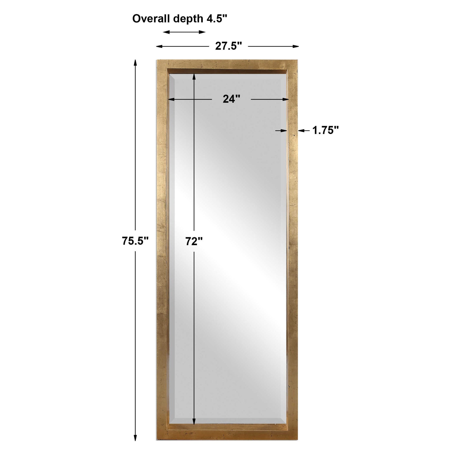 Edmonton Gold Leaner Mirror