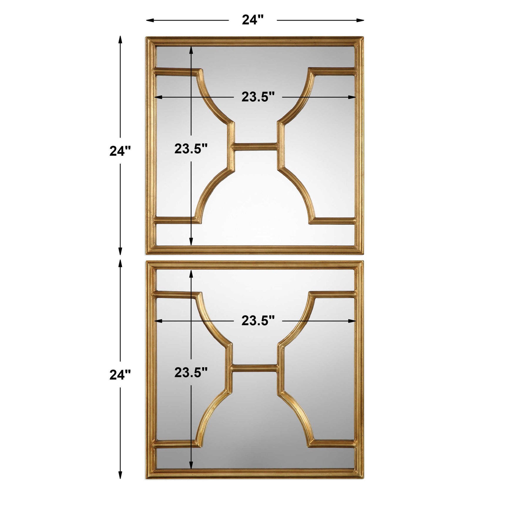 Misa Gold Square Mirrors (Set of 2)