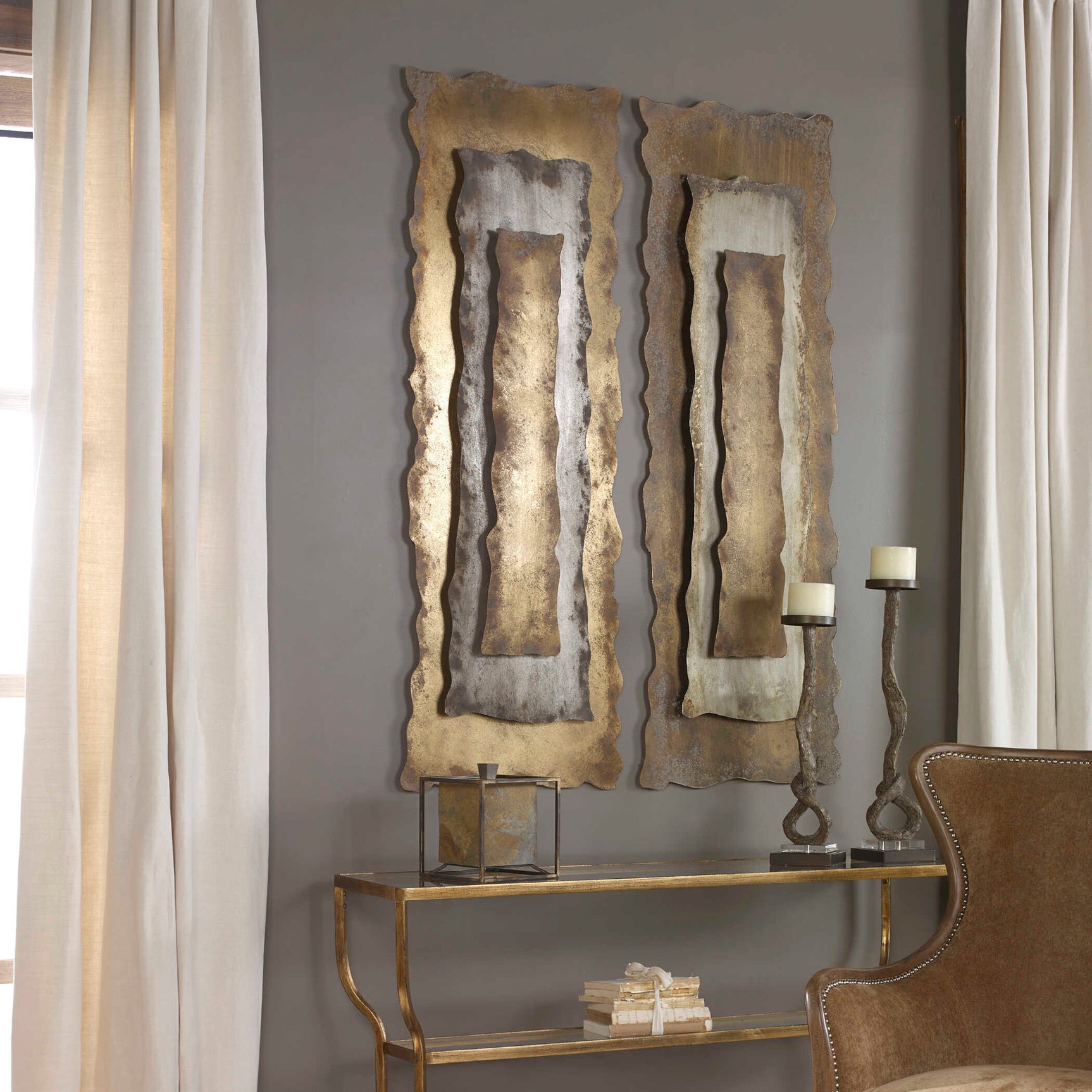 Jaymes Bronze/Gold/Silver Oxidized Panel