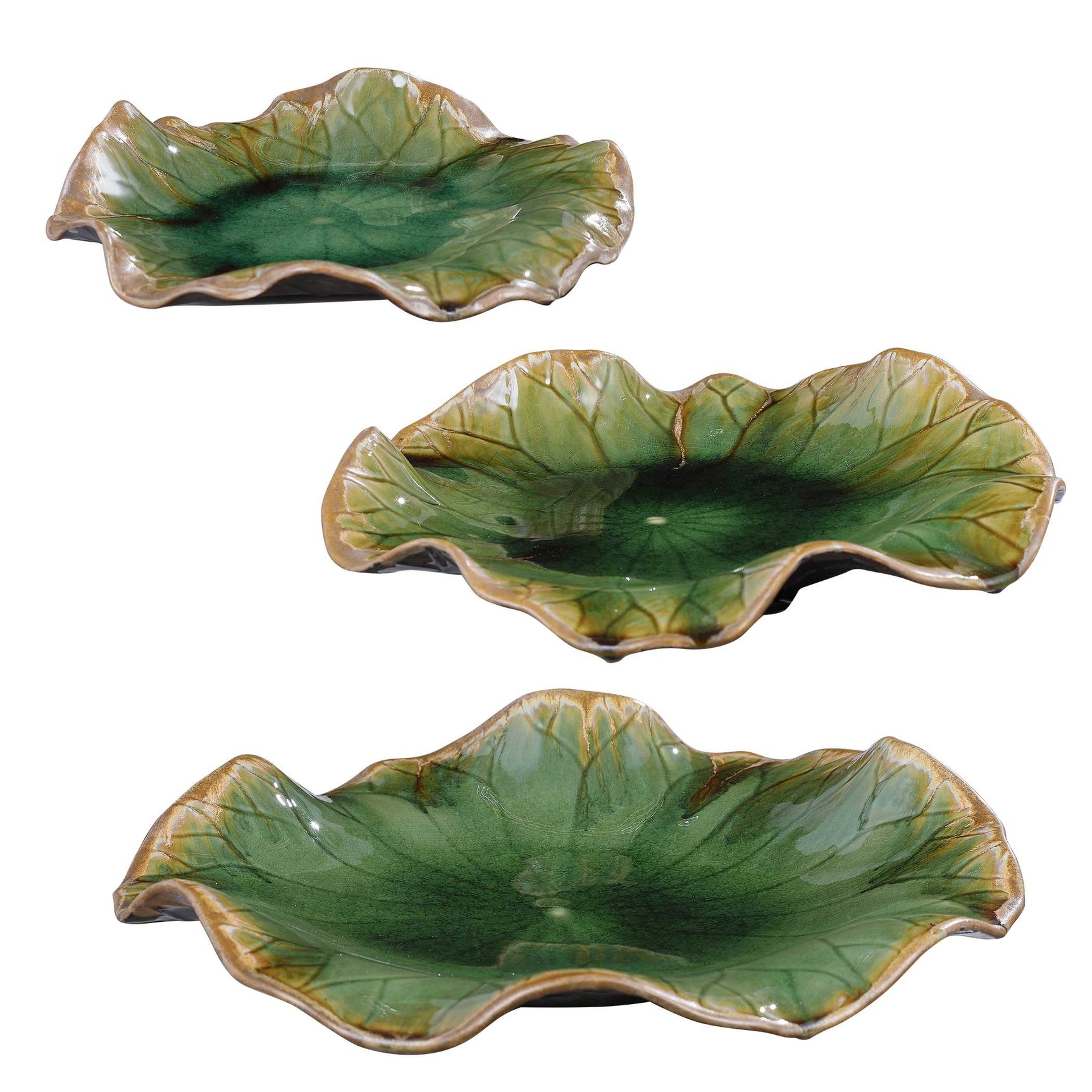 Abella Green Ceramic Wall Decor (Set of 3)