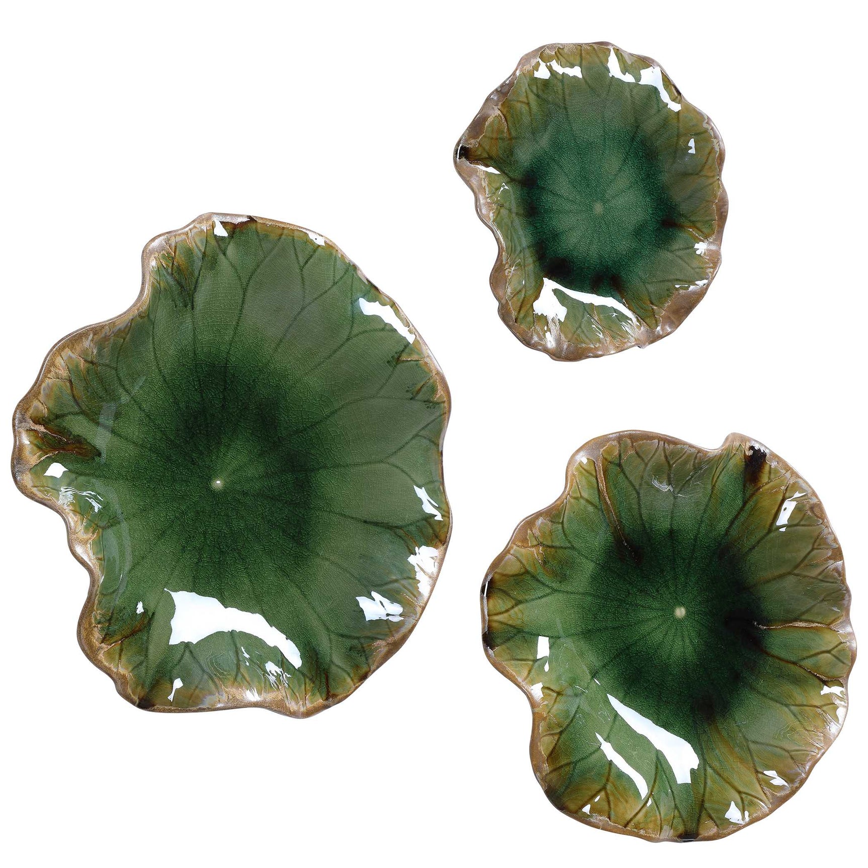 Abella Green Ceramic Wall Decor (Set of 3)
