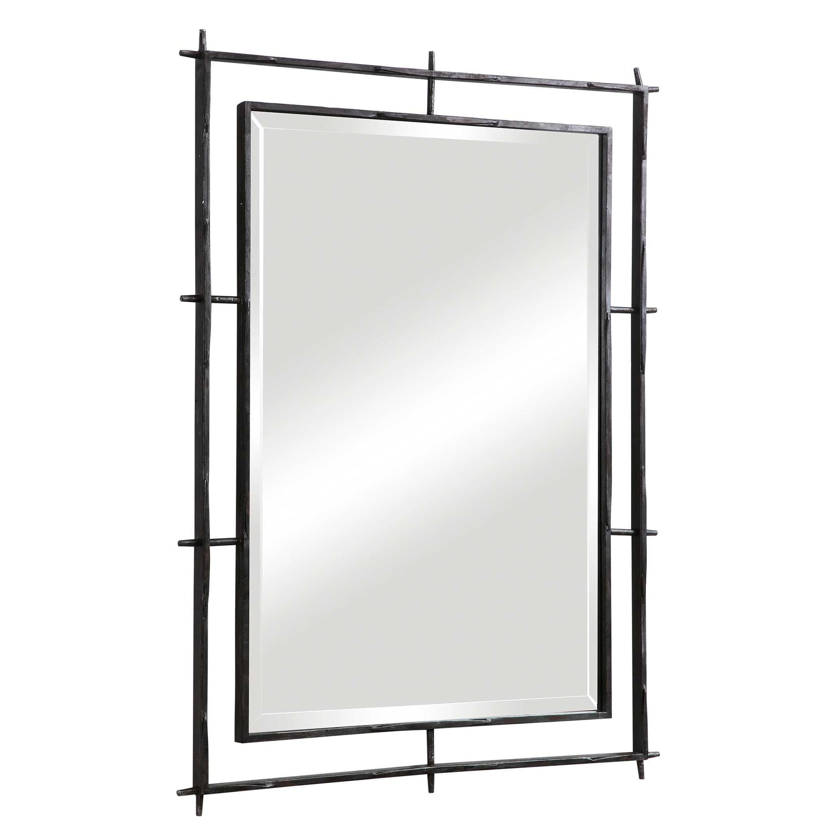 Ironworks Black Industrial Mirror