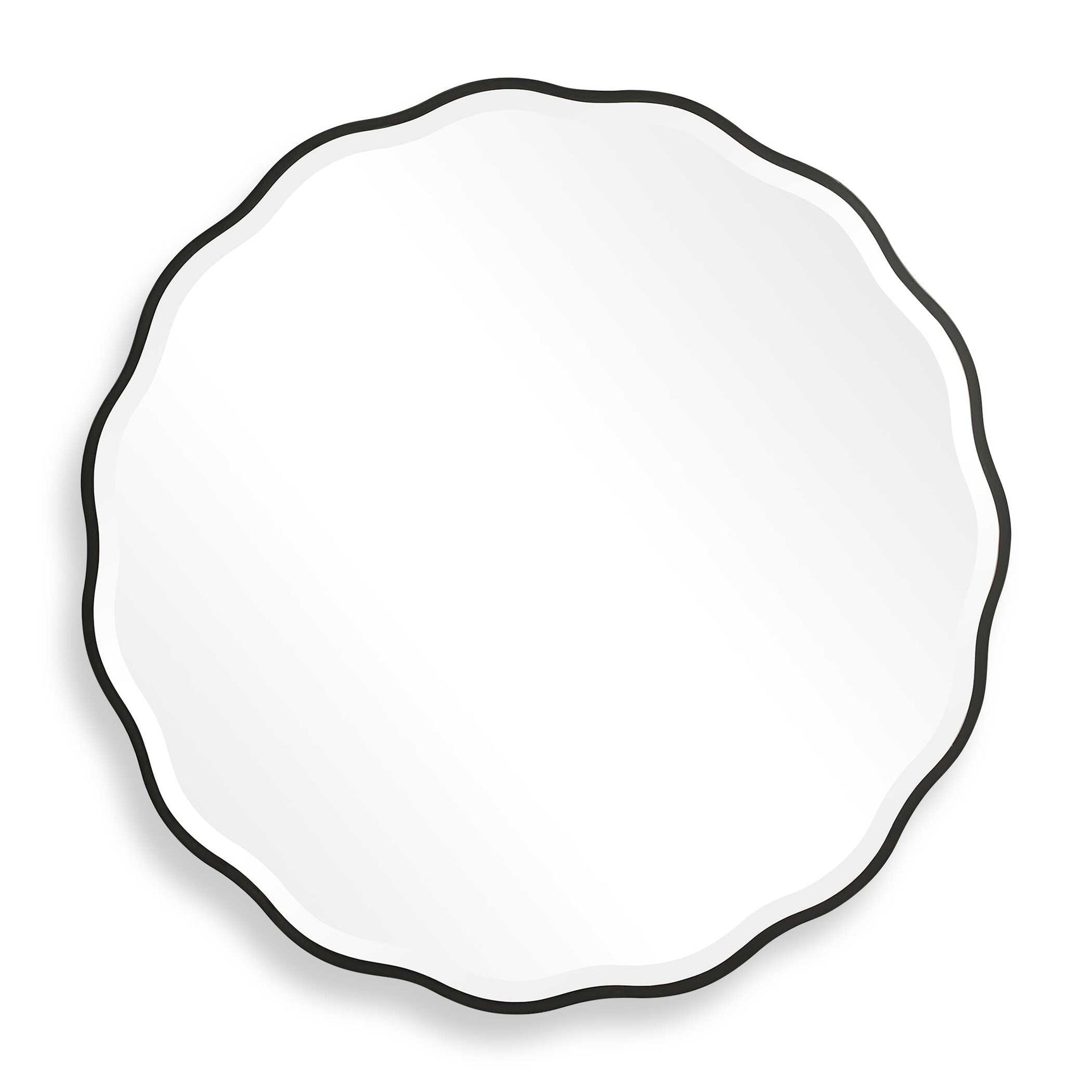 Aneta Black Round Mirror