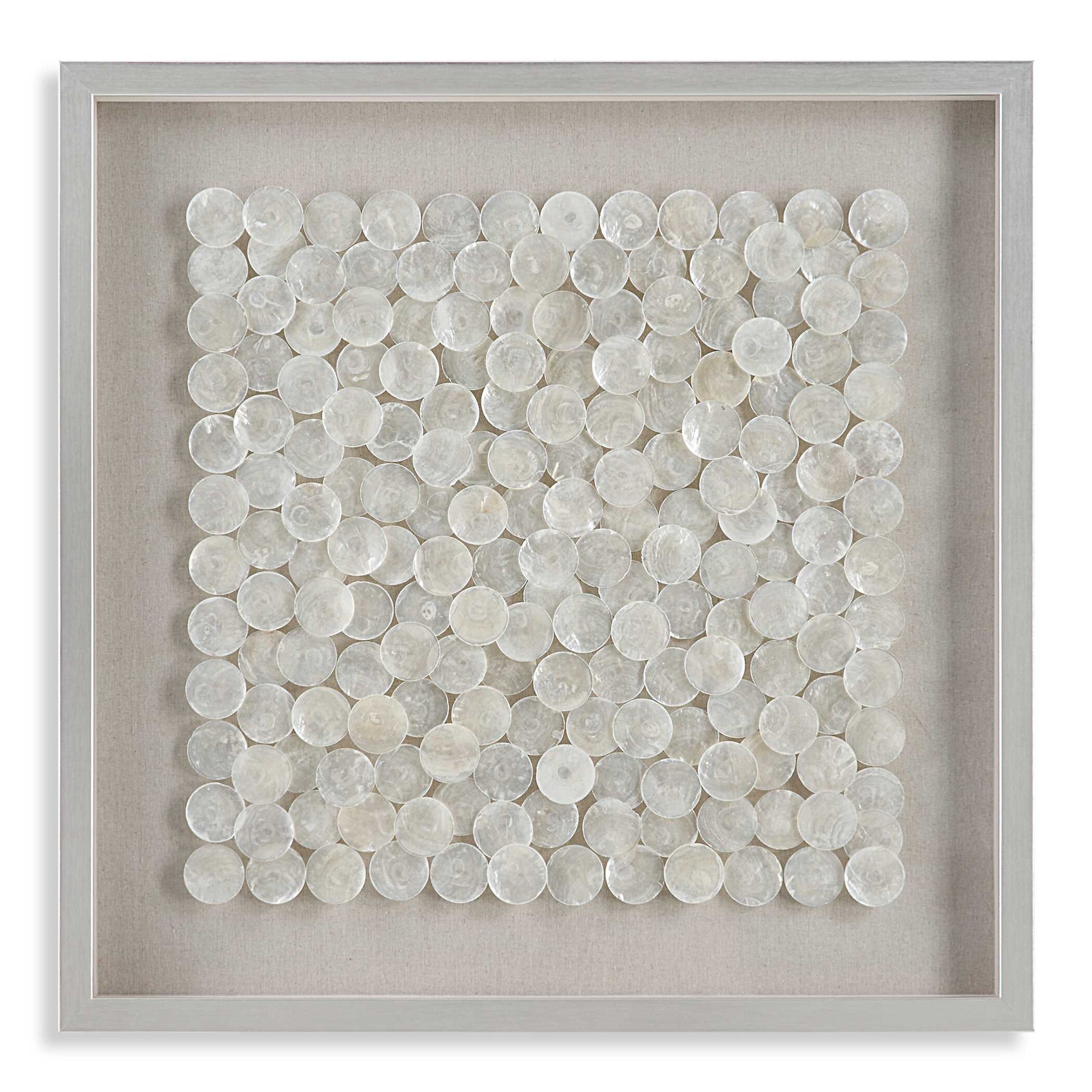 Roxas Silver/White Capiz Shell Shadow Box
