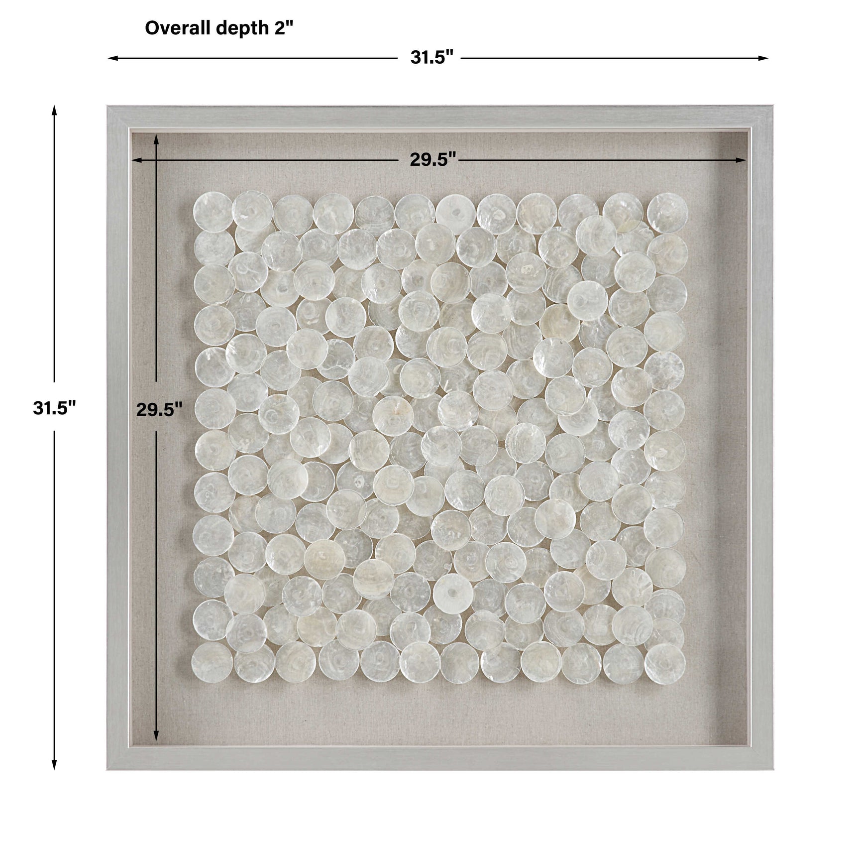 Roxas Silver/White Capiz Shell Shadow Box