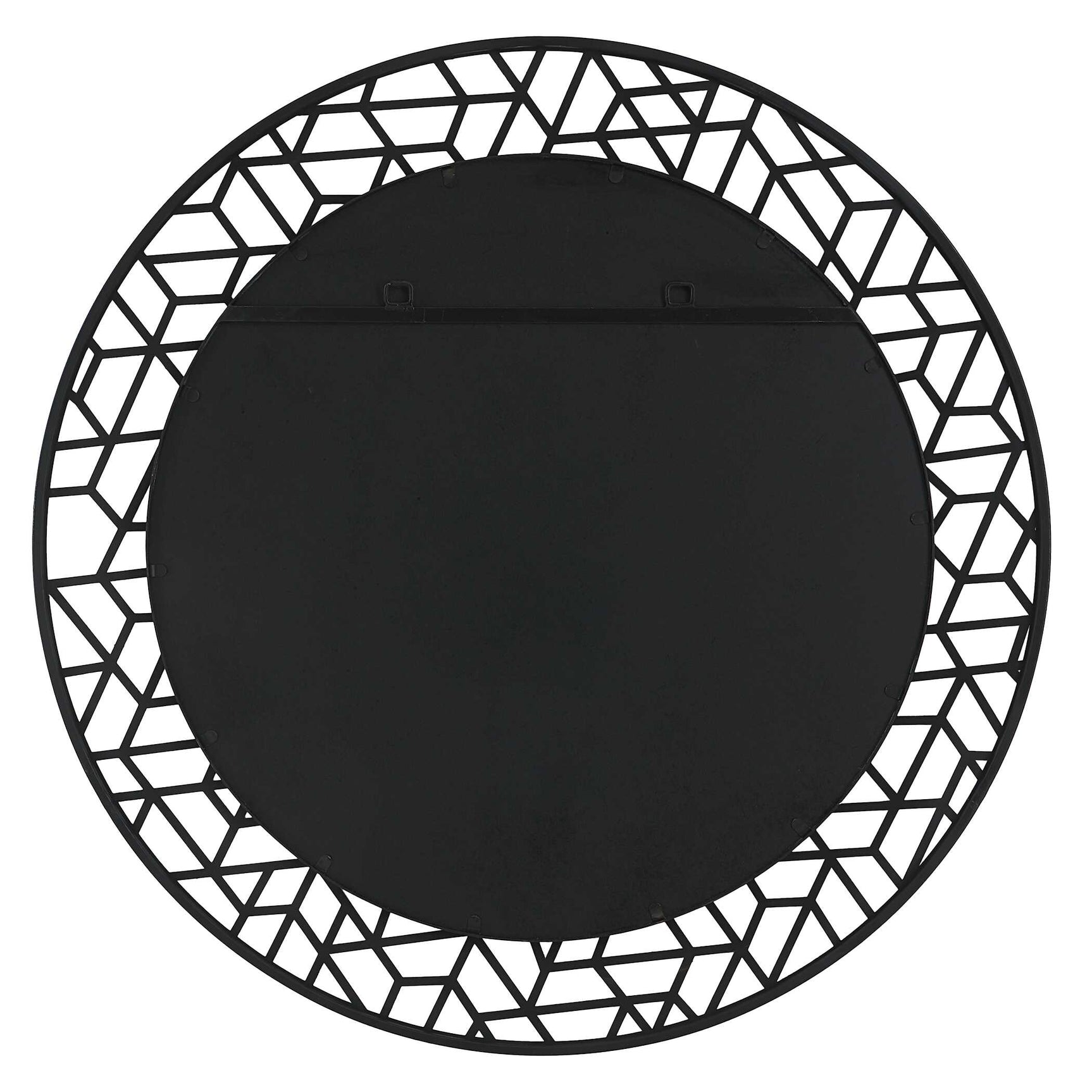 Mosaic Black Metal Round Mirror