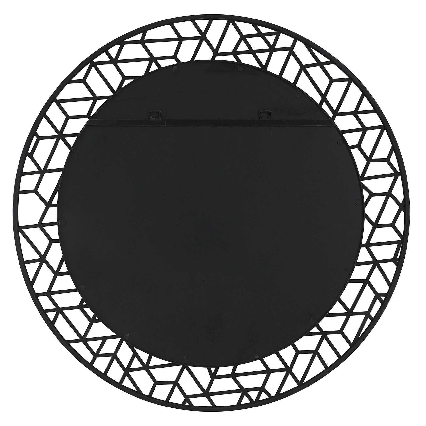 Mosaic Black Metal Round Mirror