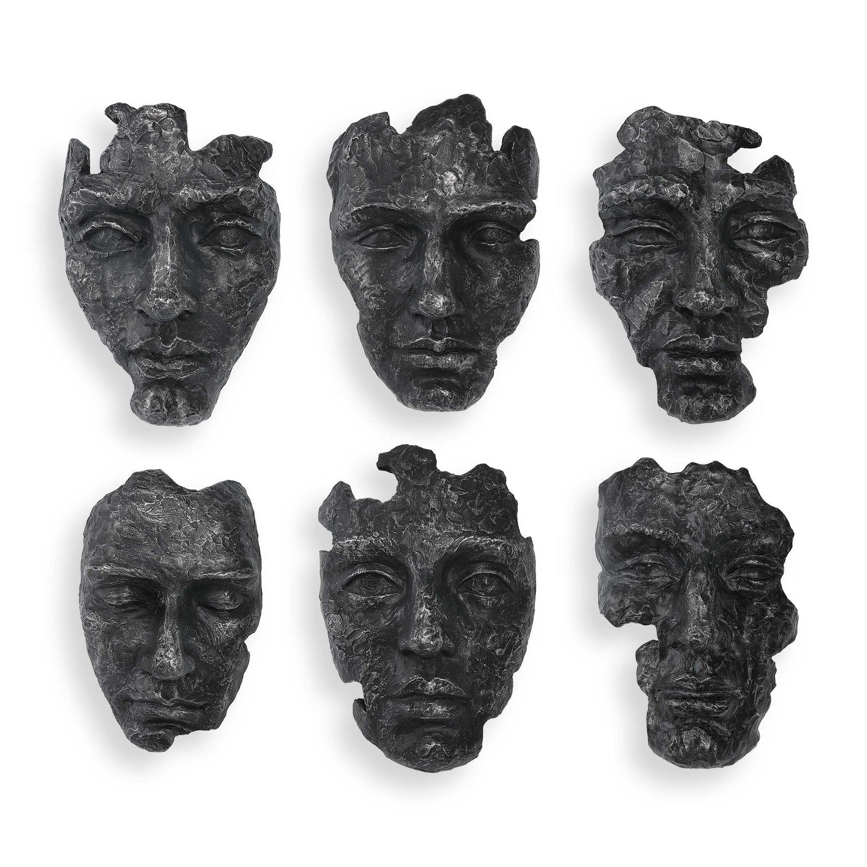 Self-Portrait Black/Gray Metallic Wall Decor (Set of 6)