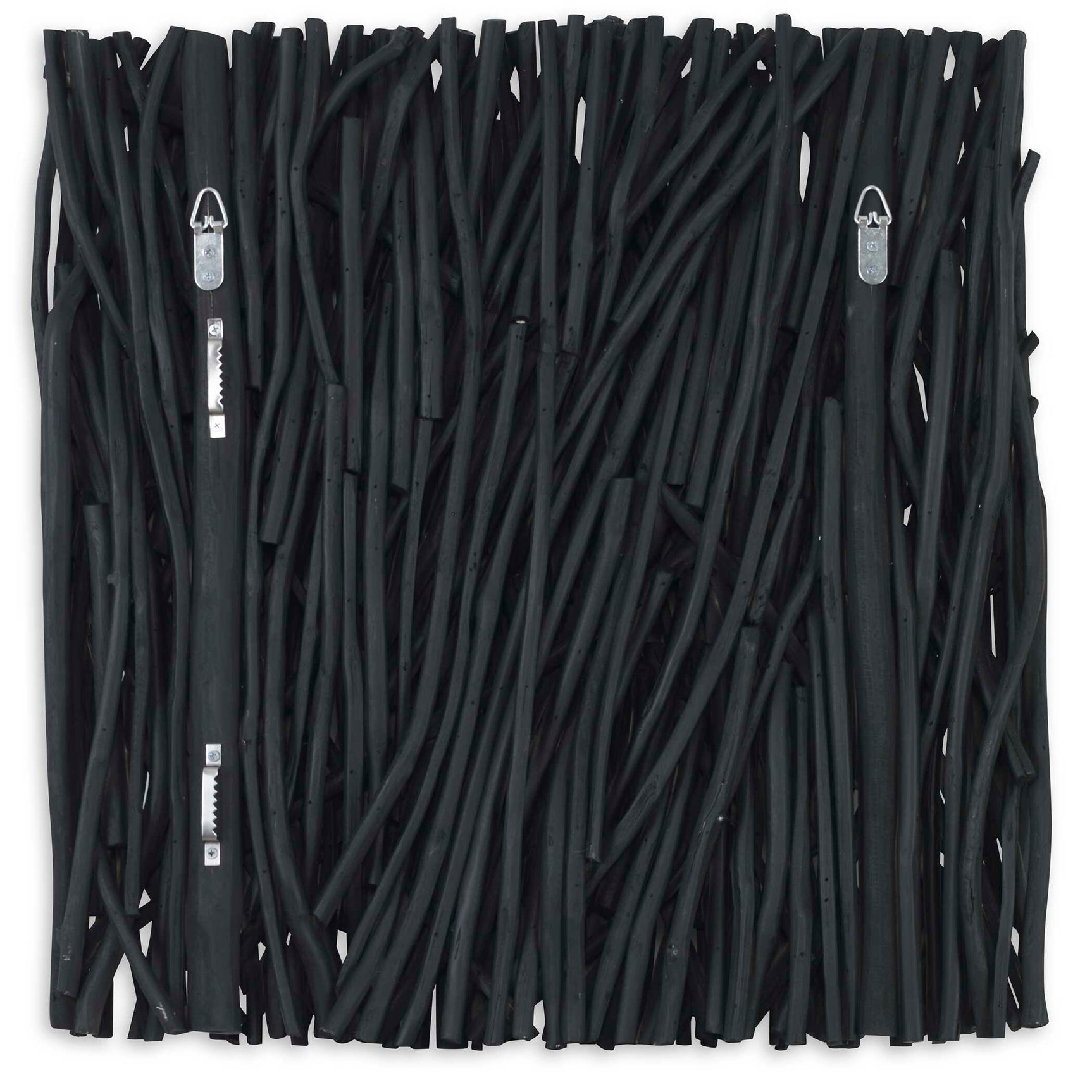 Gathered Teak Black Square Wood Wall Decor