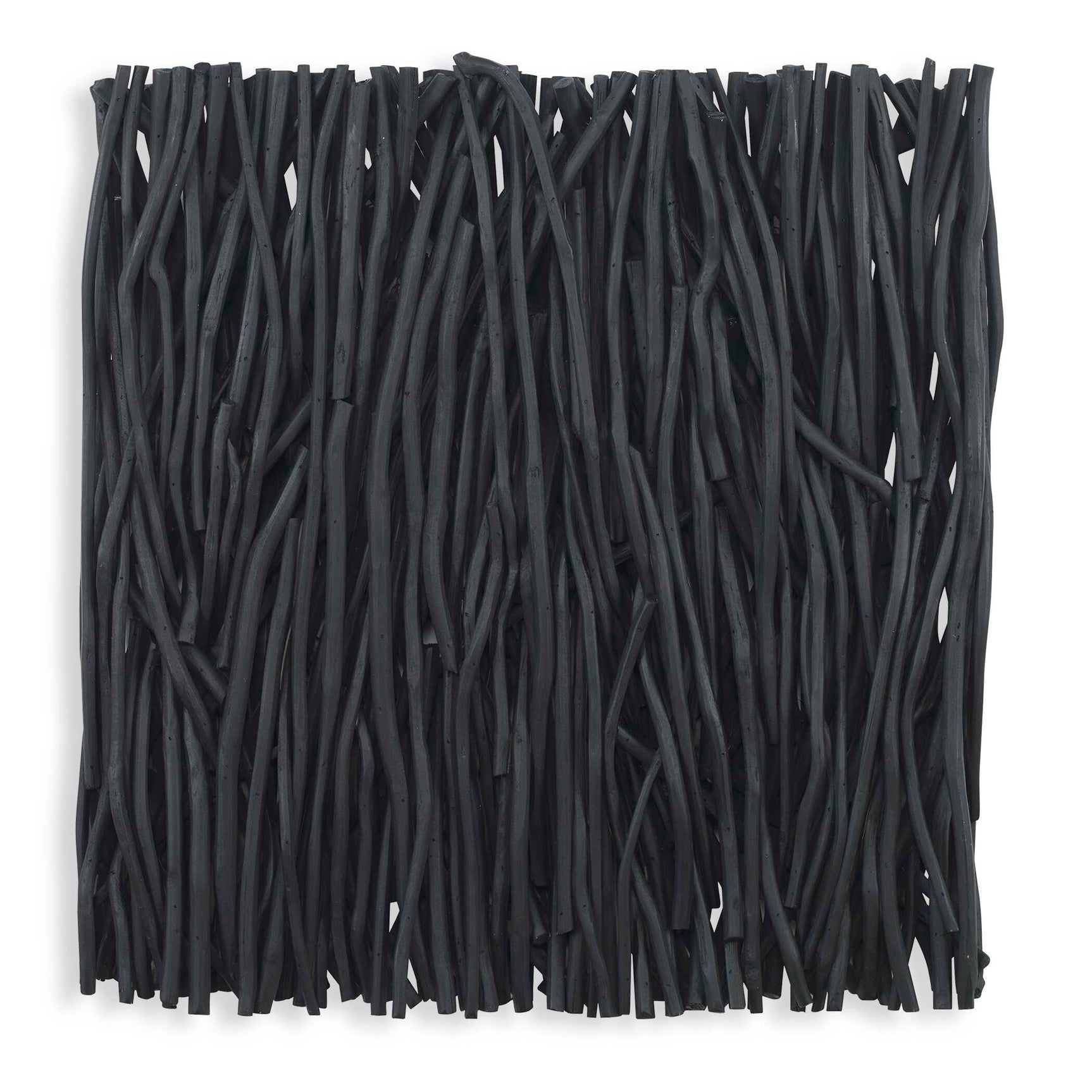 Gathered Teak Black Square Wood Wall Decor