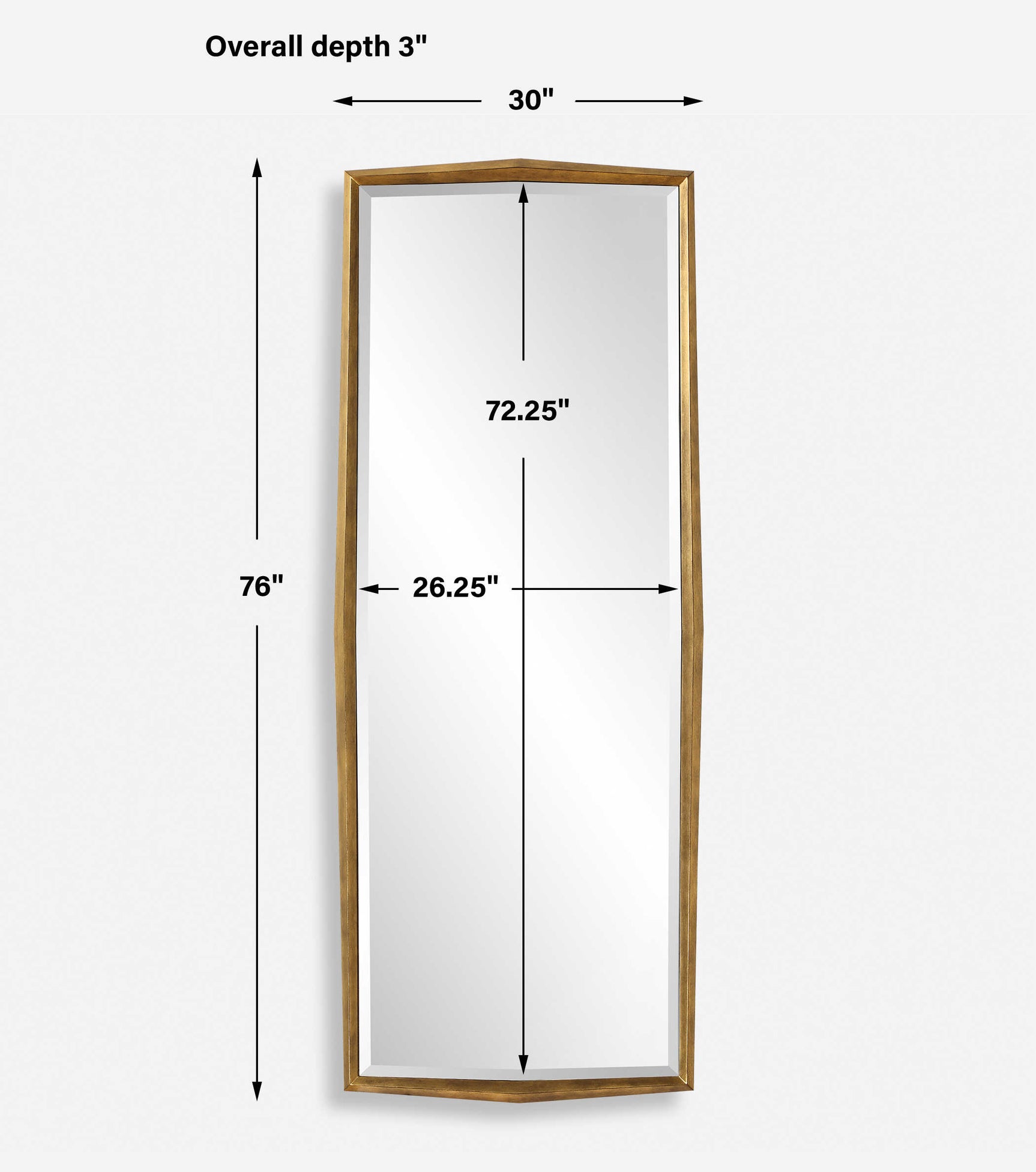 On Point Gold Wood Dressing Mirror