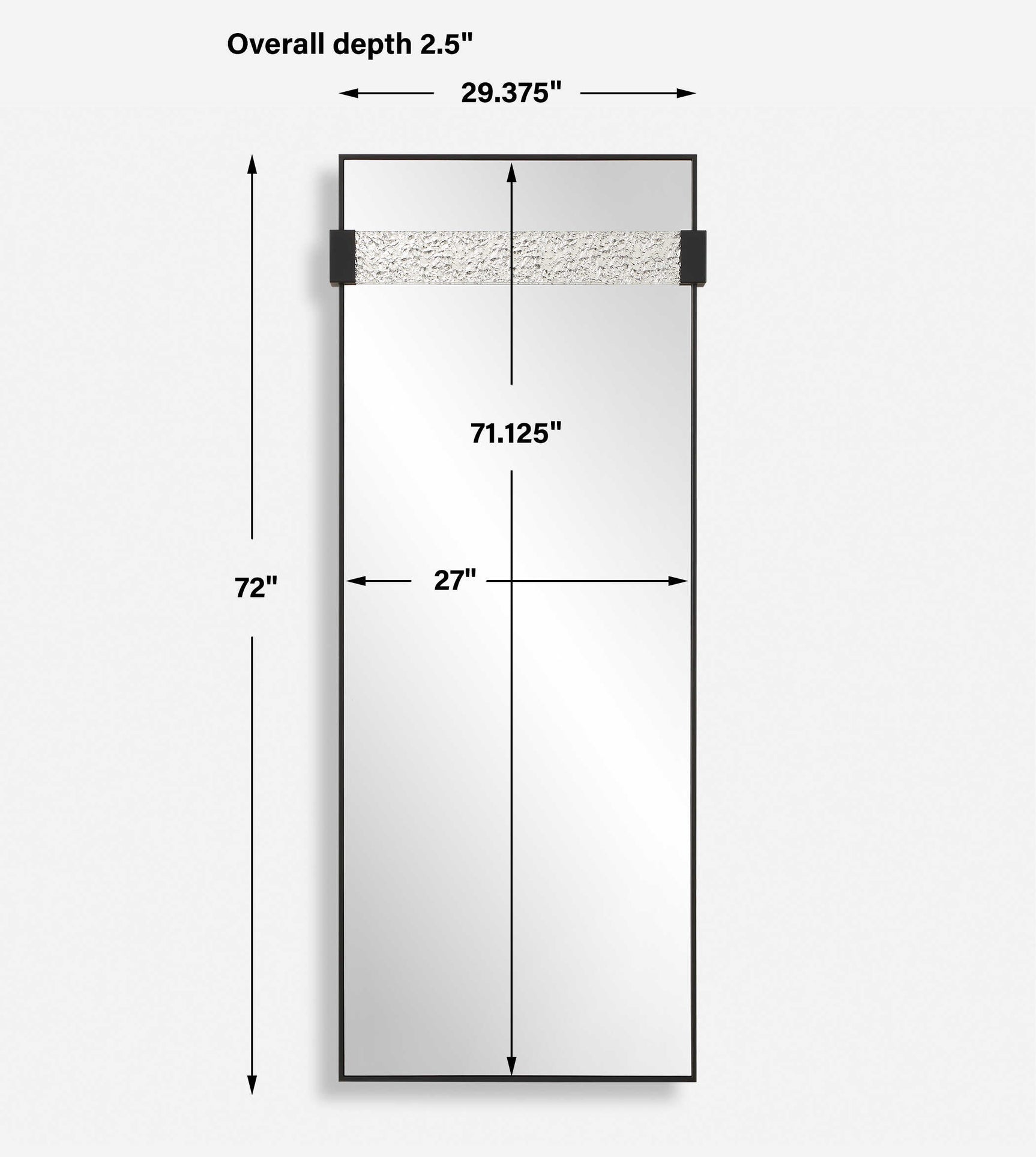 Stratton Black Modern Dressing Mirror