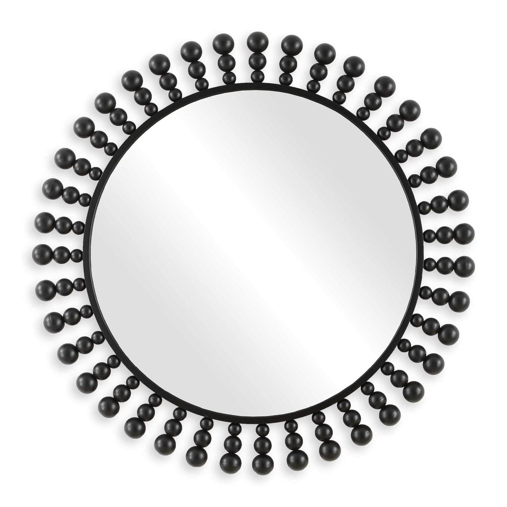 Aziel Black Round Mirror