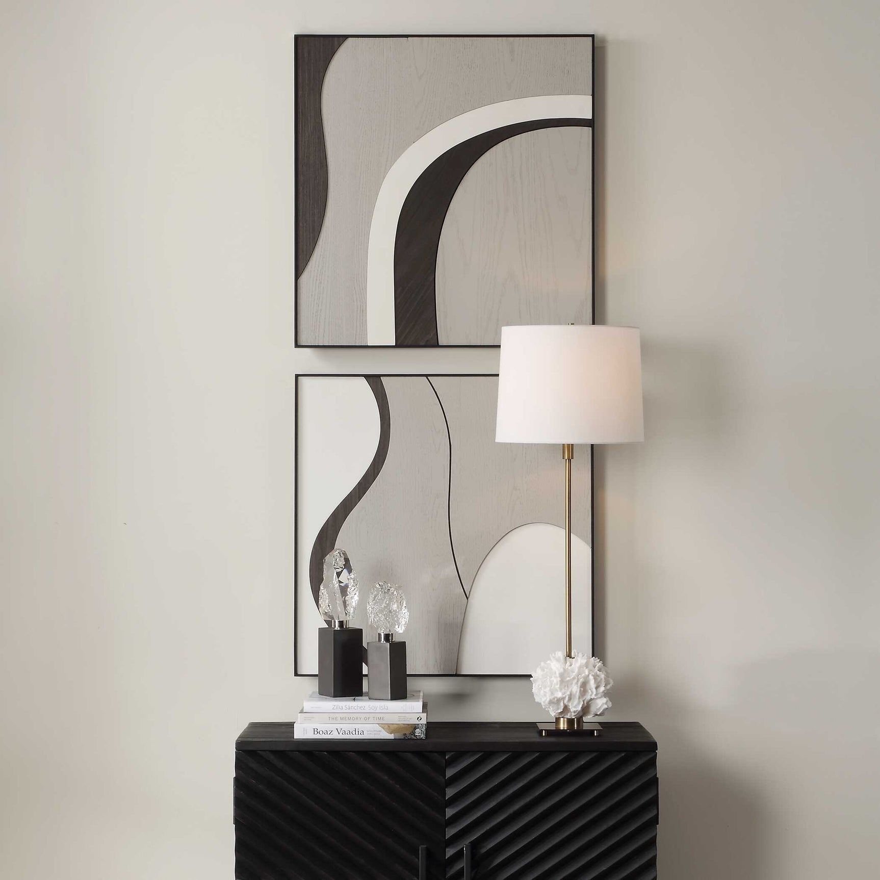 Joel Brown/Gray Modern Wood Wall Art (Set of 2)