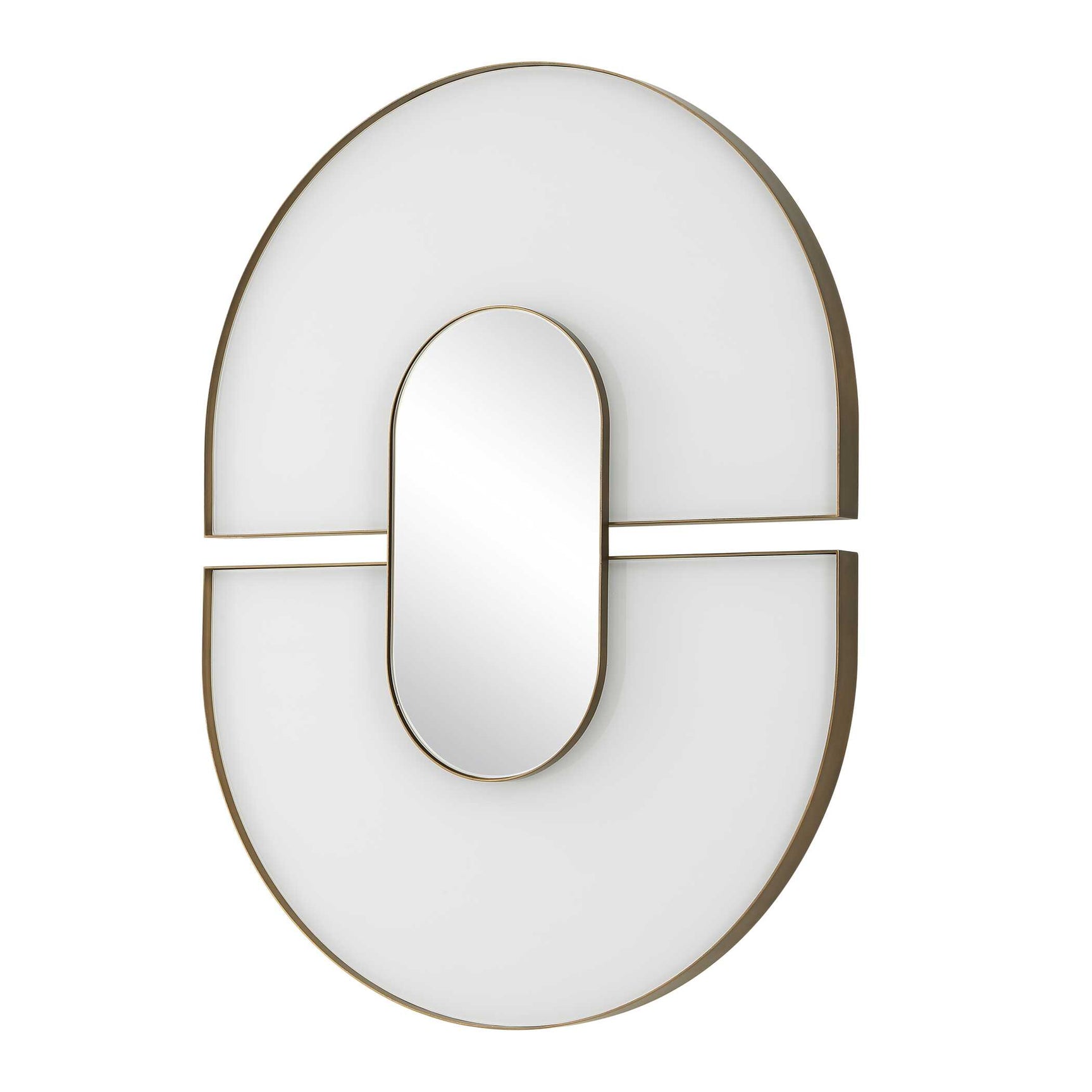 Encase White Modern Oval Mirror