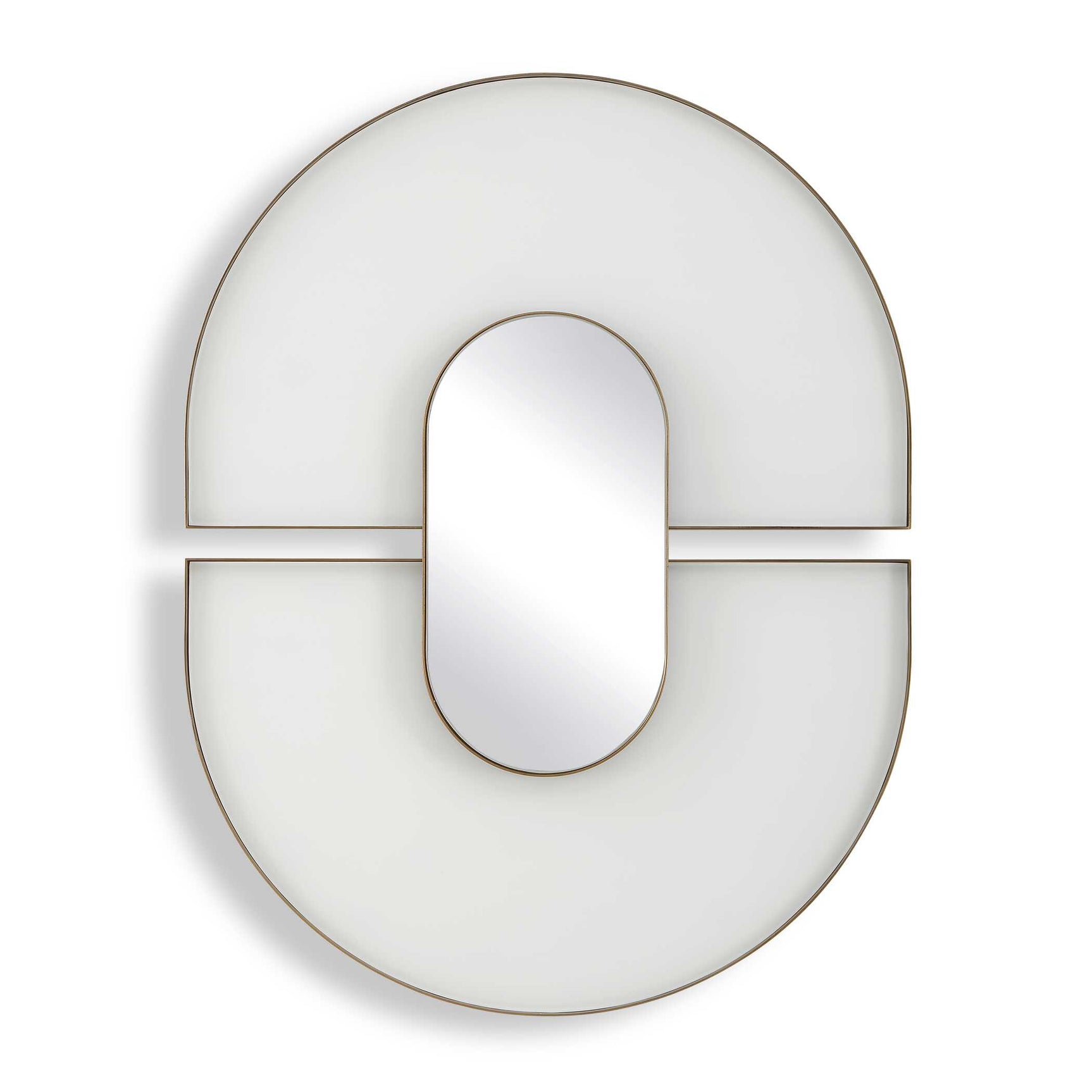 Encase White Modern Oval Mirror