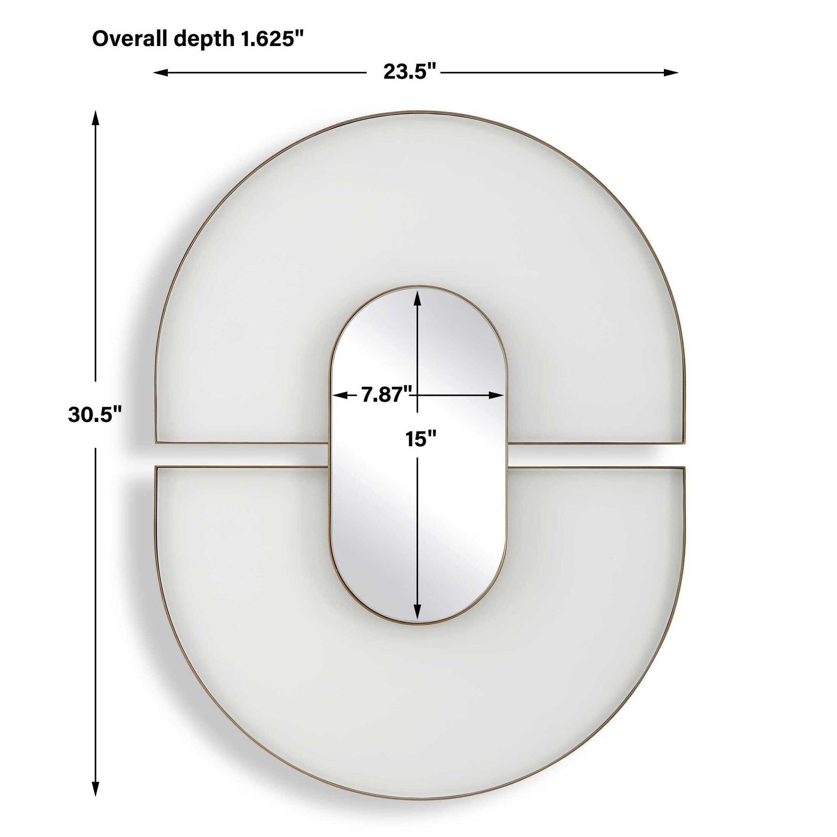 Encase White Modern Oval Mirror