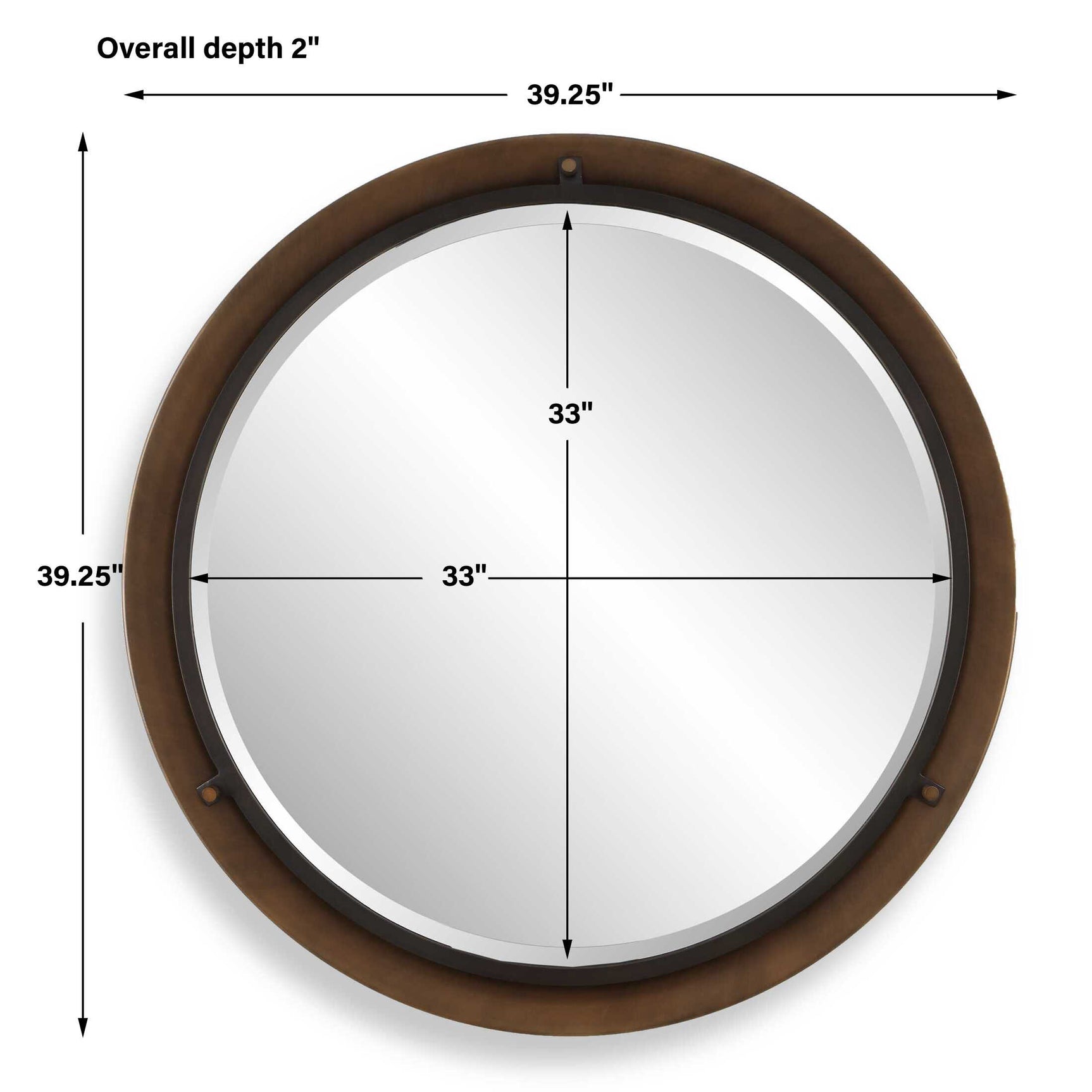 Porthole Bronze Round Mirror