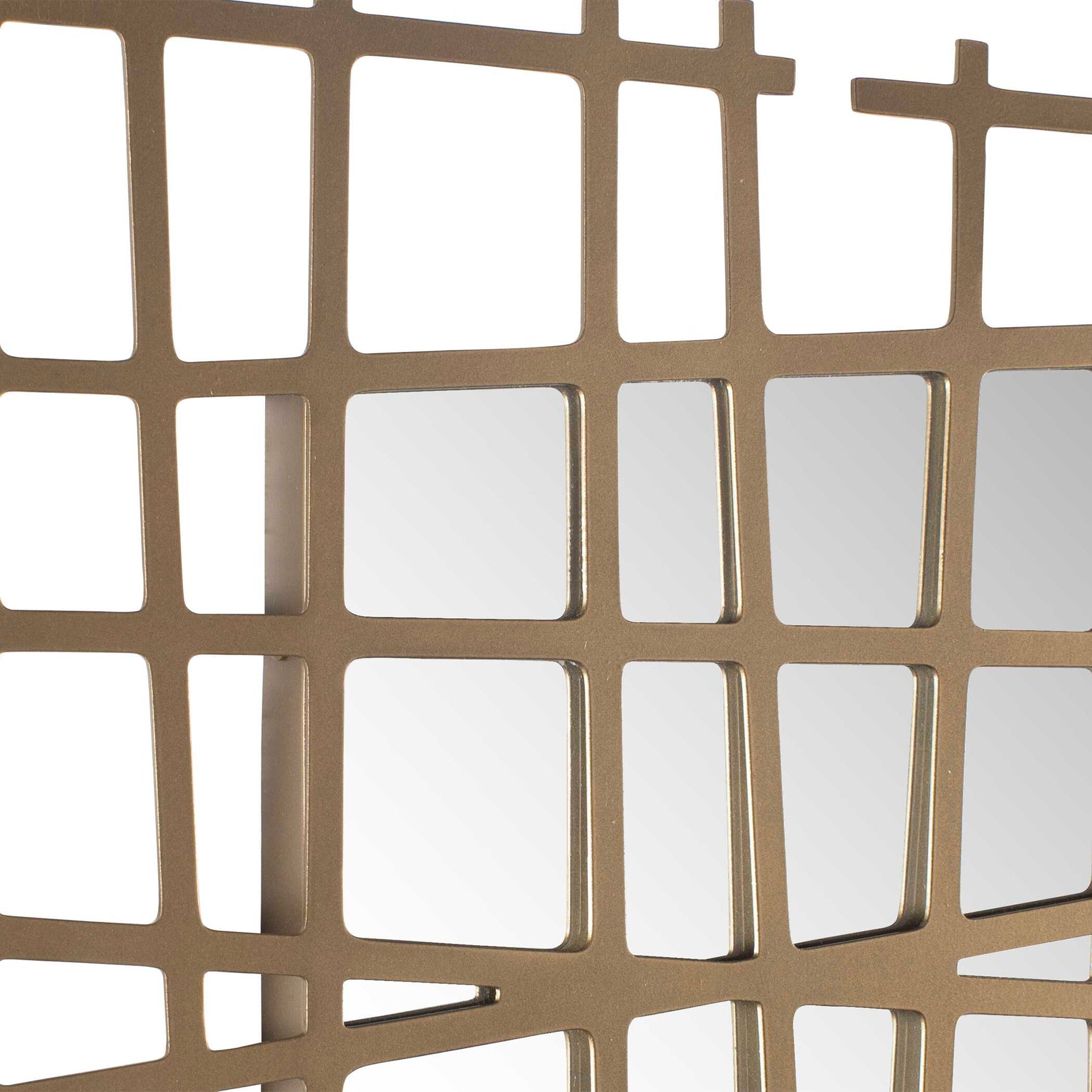 Golden Intersection Brass Mirrored Wall Decor