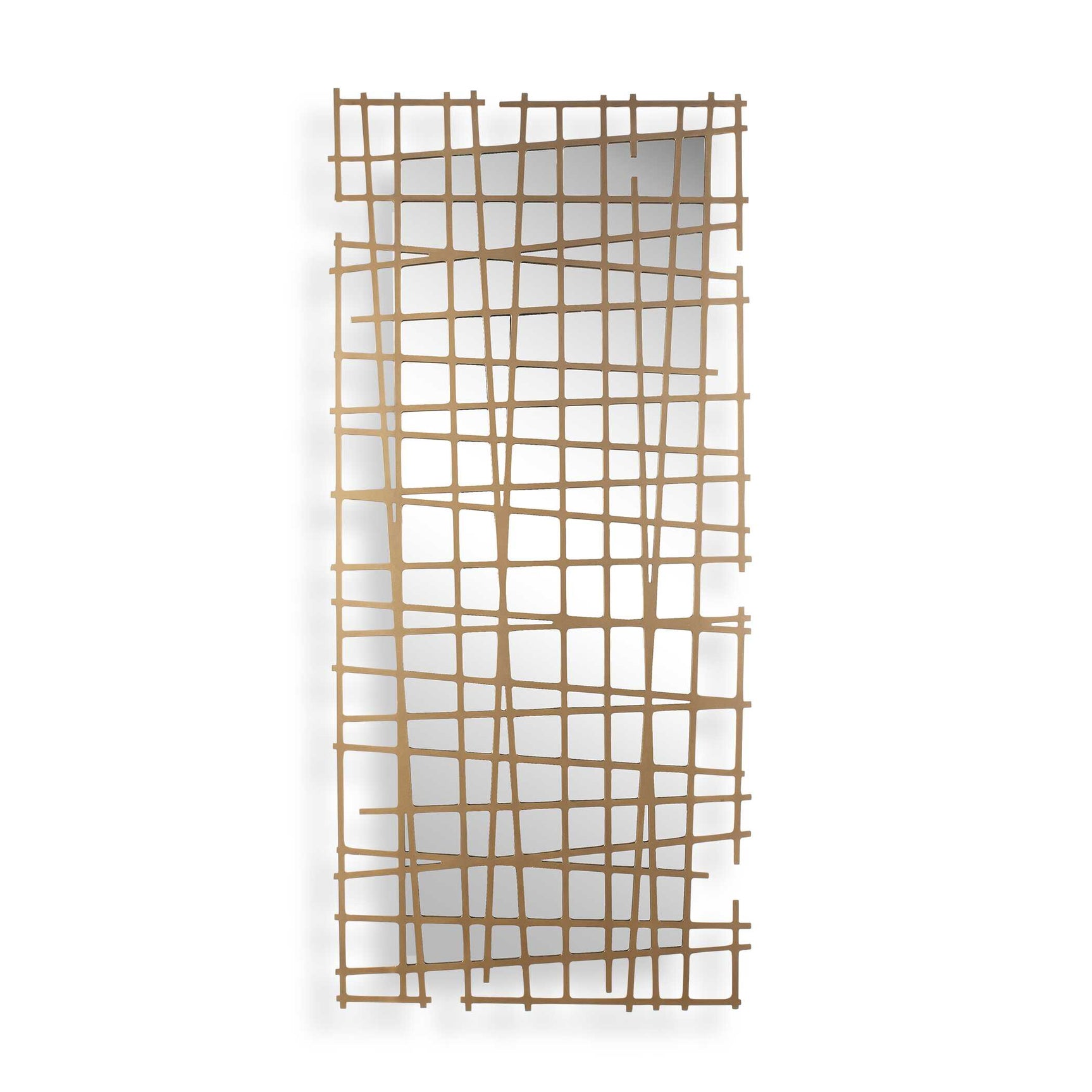 Golden Intersection Brass Mirrored Wall Decor