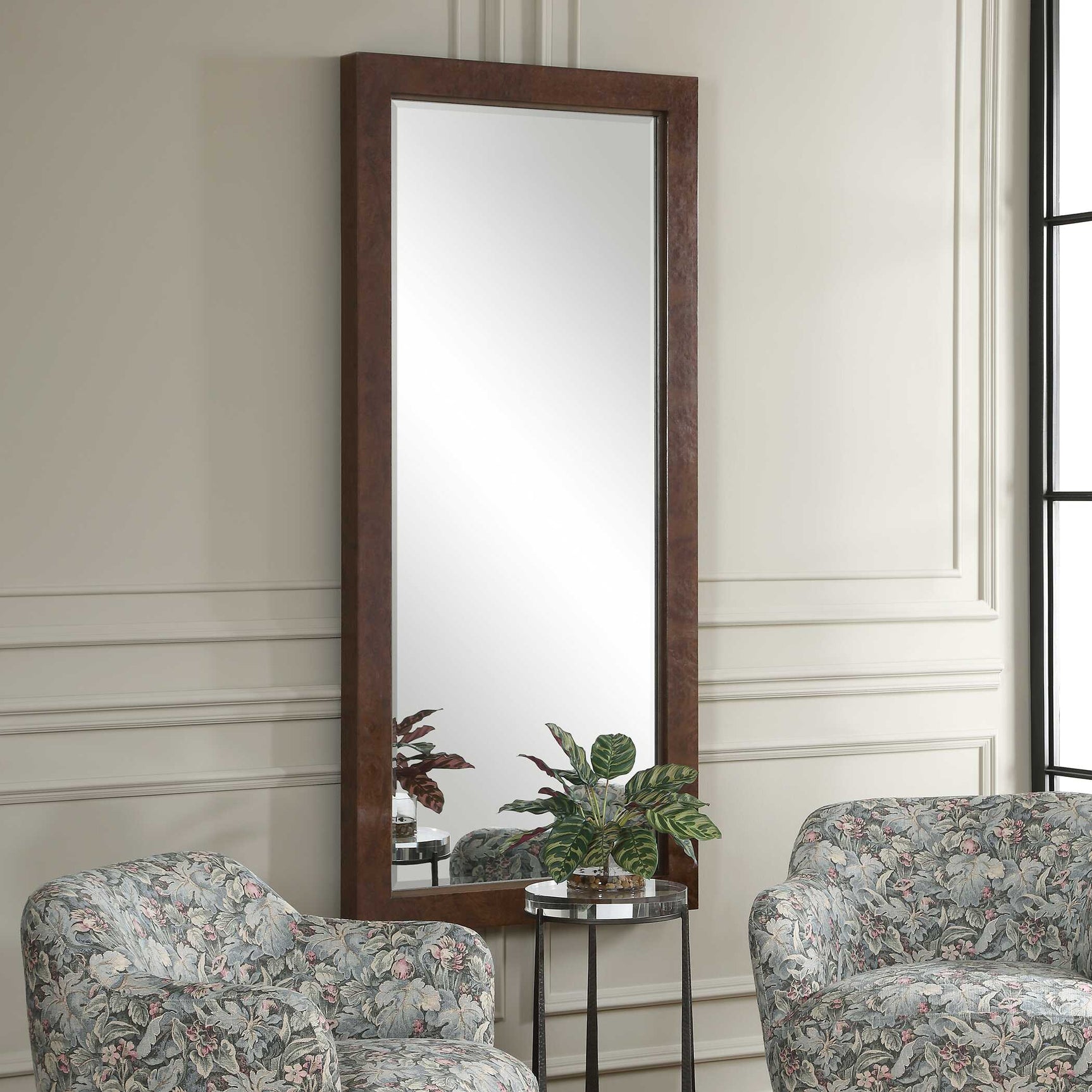 Durant Brown/Woodtone Tall Wood Mirror