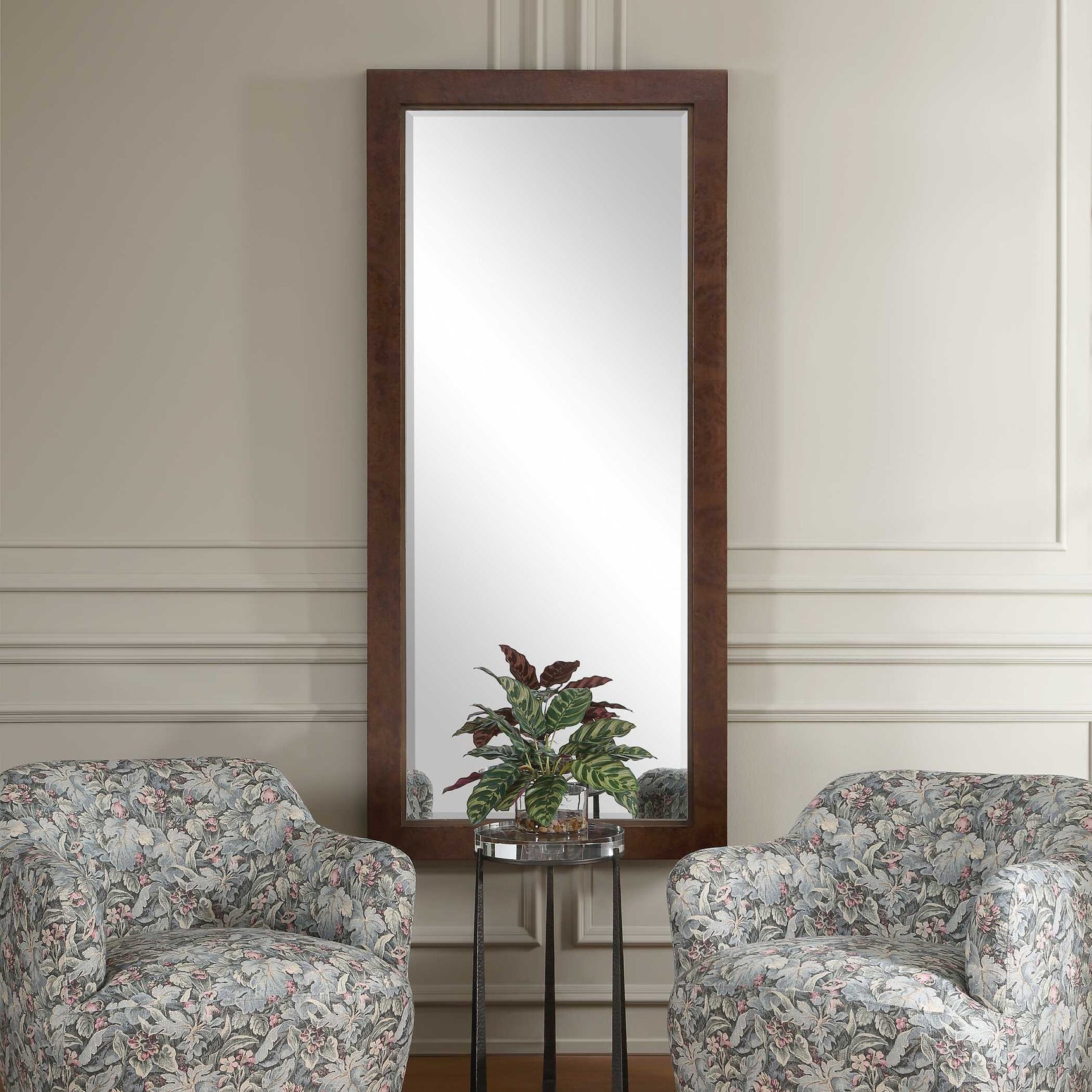 Durant Brown/Woodtone Tall Wood Mirror